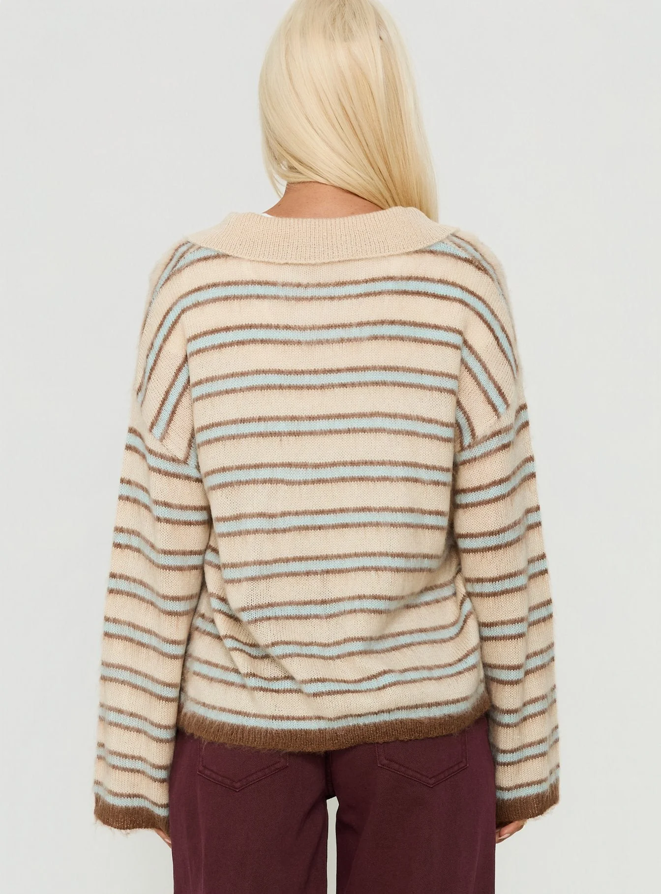 Powers Rugby Cable Knit Jumper Stripe - Image 4