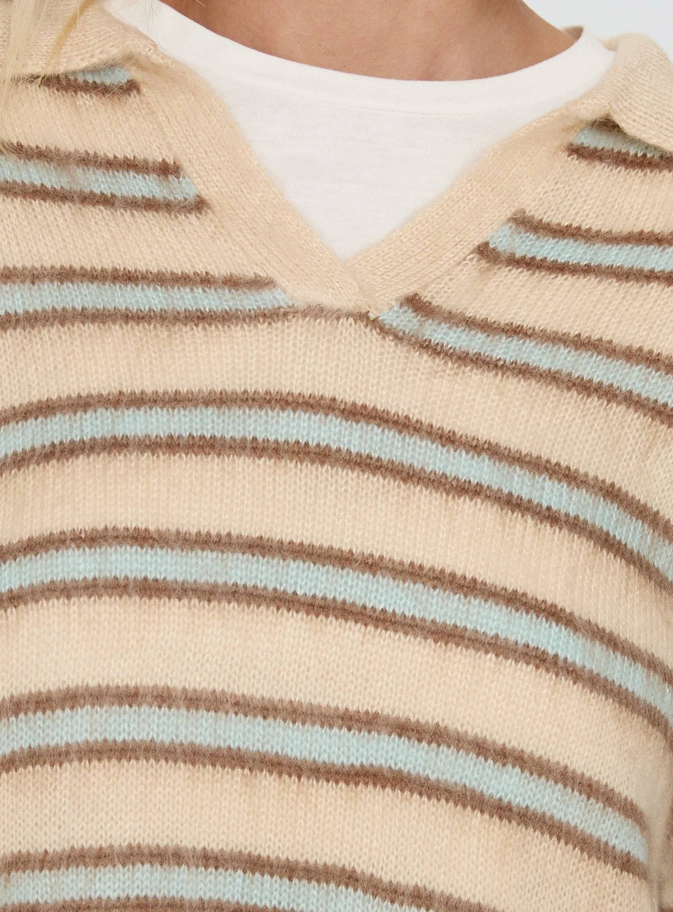 Powers Rugby Cable Knit Jumper Stripe - Image 5
