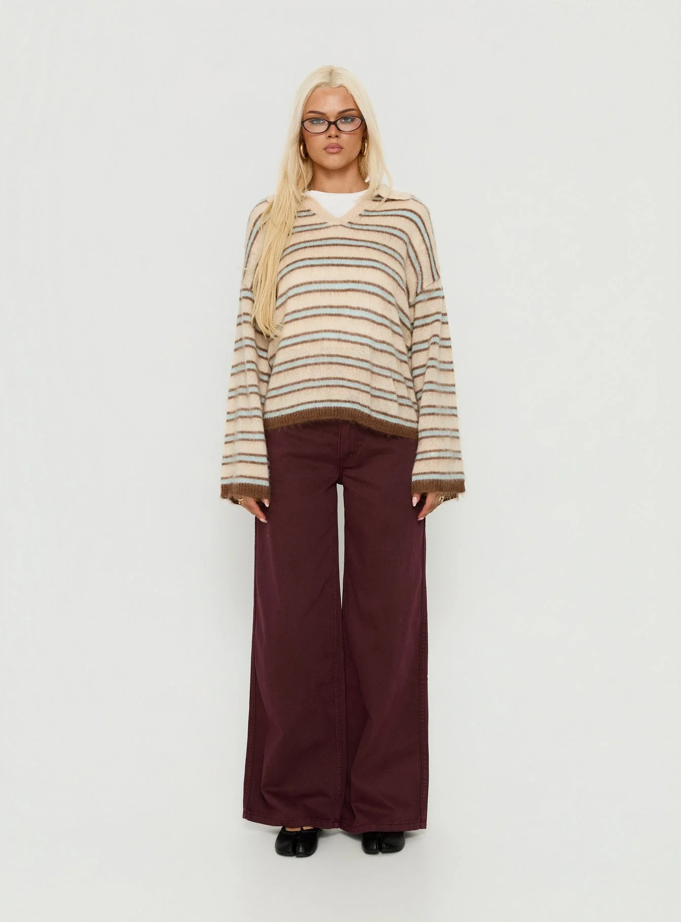 Powers Rugby Cable Knit Jumper Stripe - Image 6