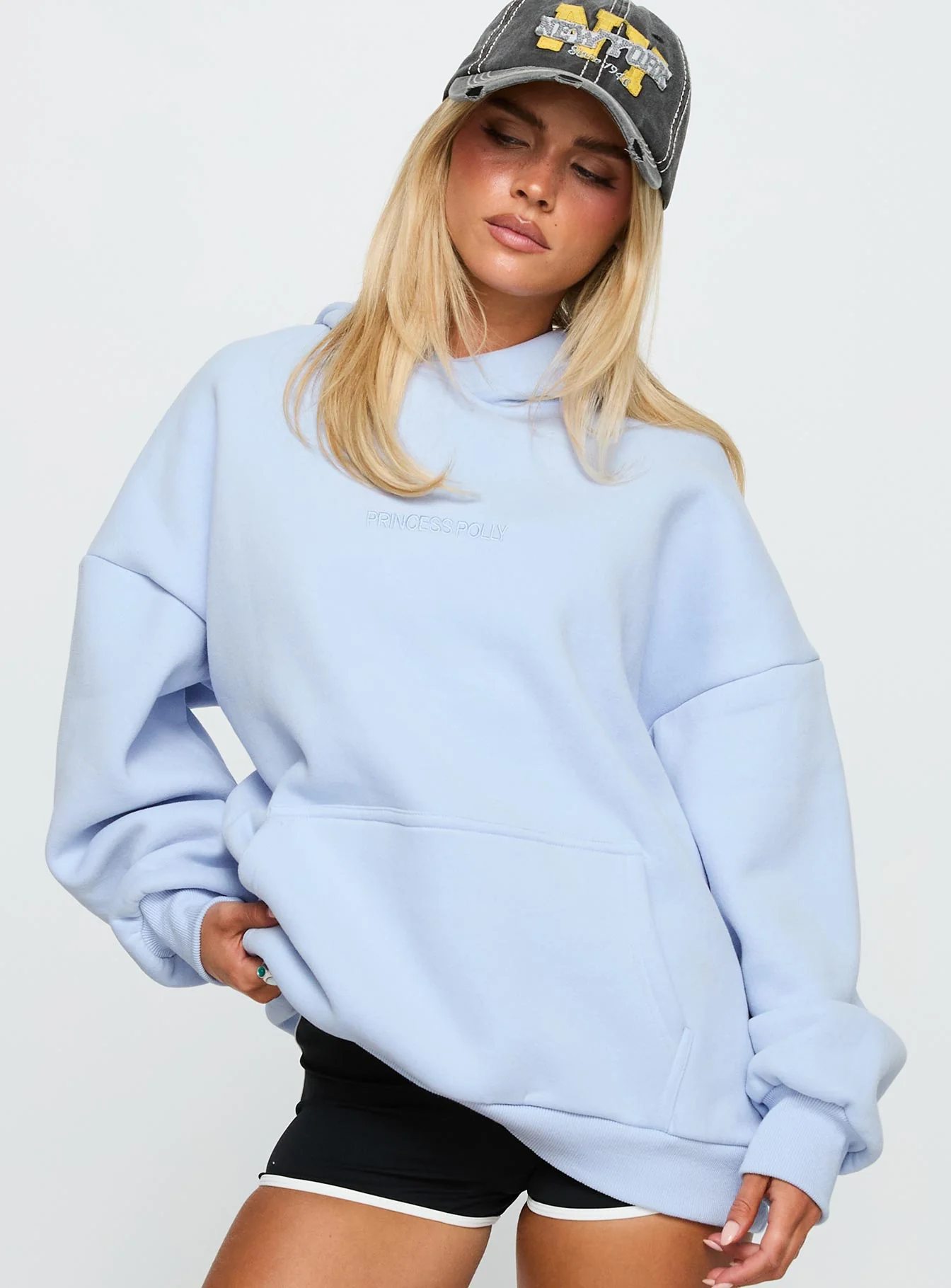 Princess Polly Hooded Sweatshirt Cornflower
