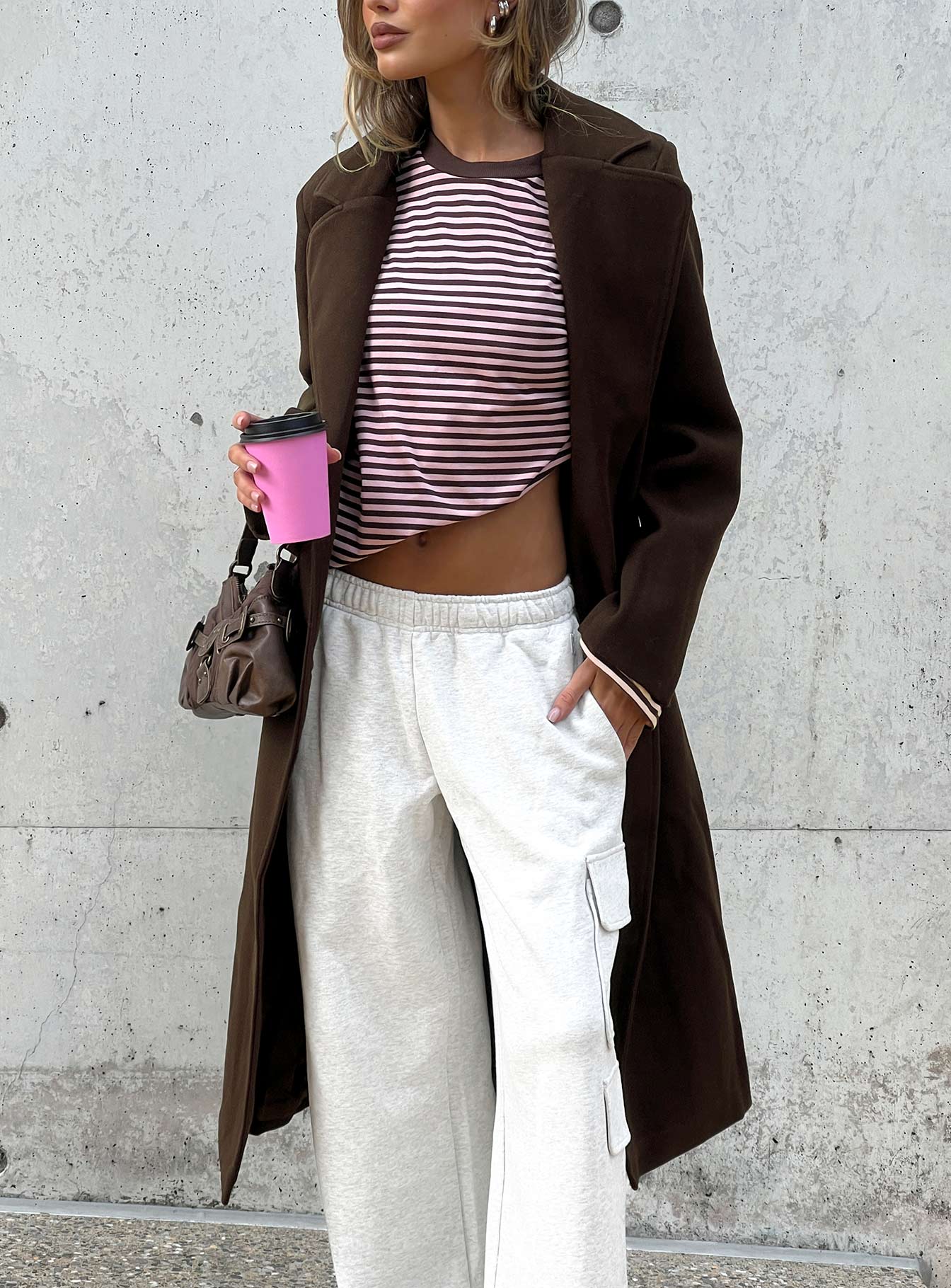 Prolific Longline Coat Brown - Image 8