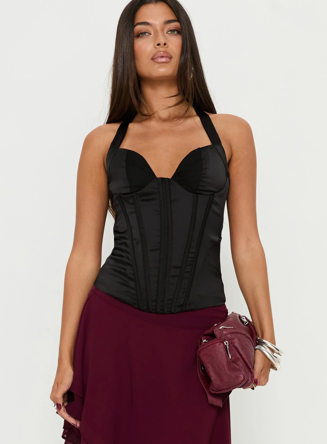 Raeshelle Halter Corset Top Black - Image 2