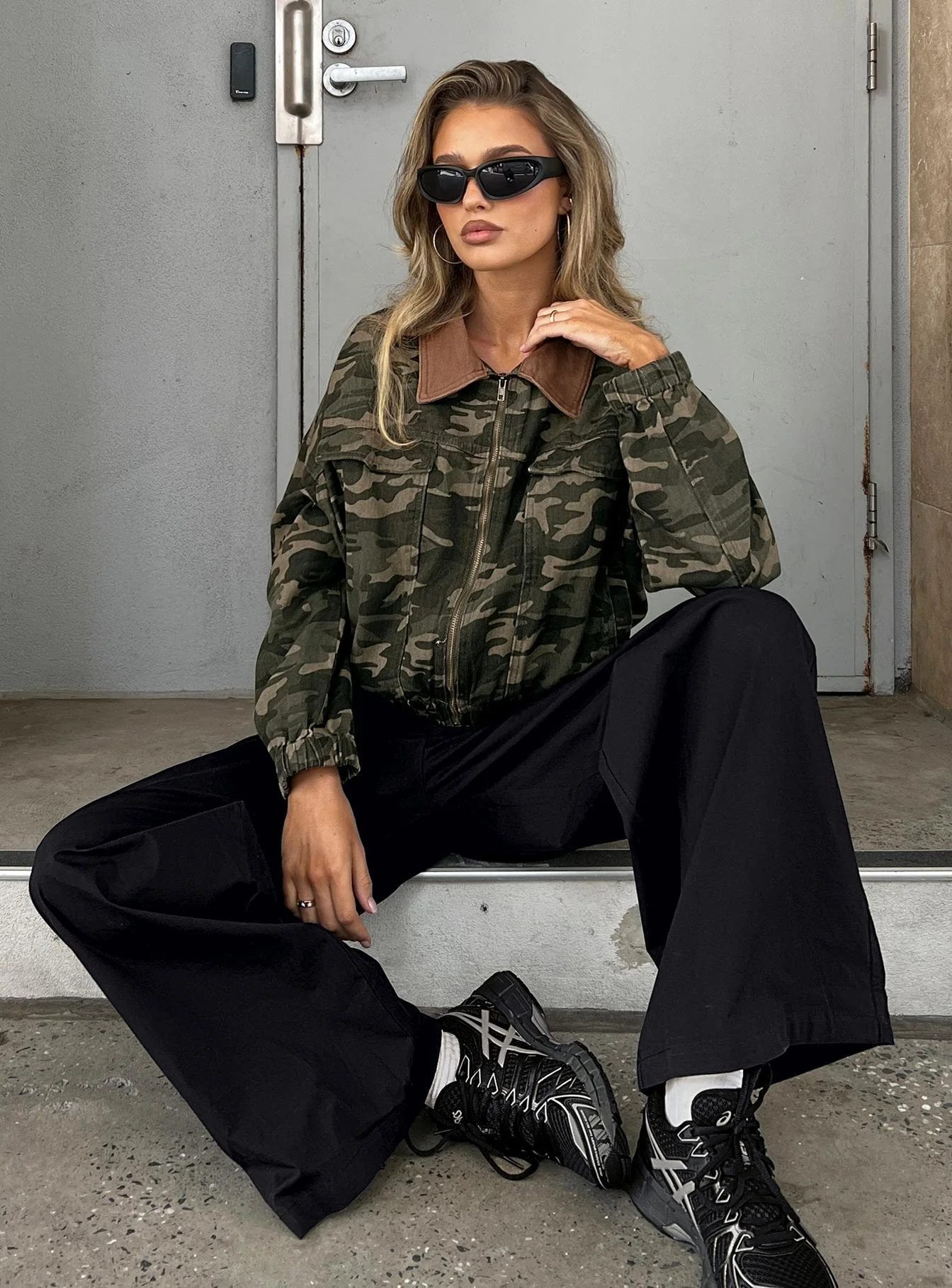 Ramix Oversized Bomber Jacket Camo - Image 8