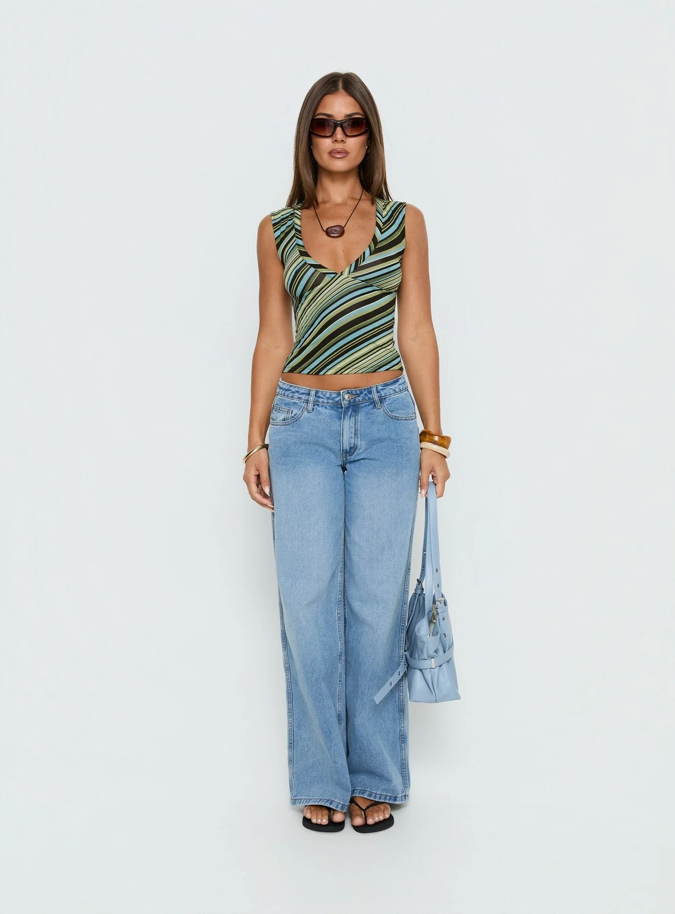Ramos Low Rise Denim Jeans Bright Blue Wash - Image 8