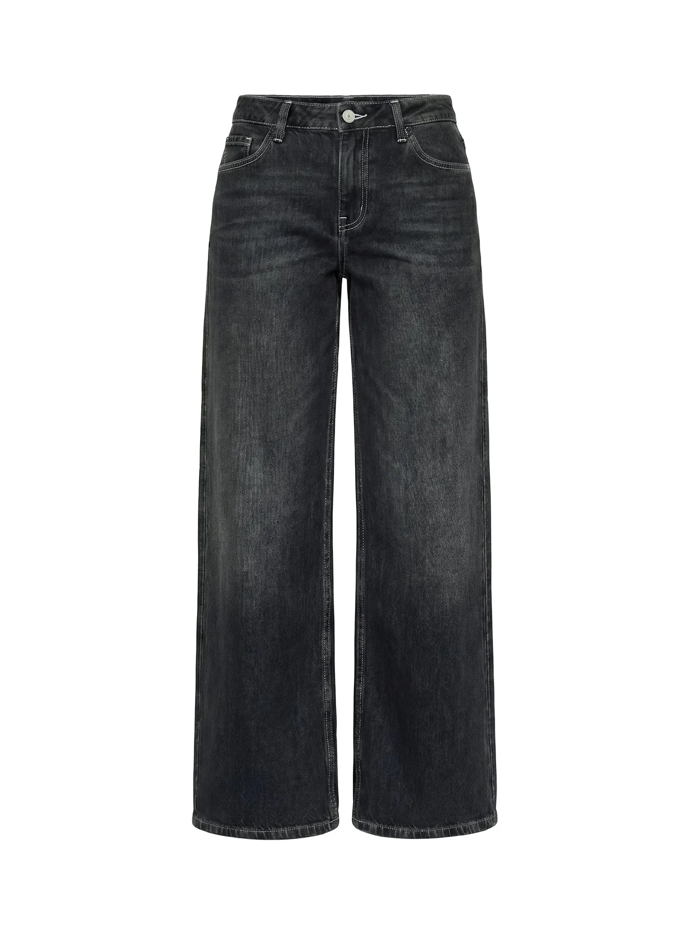 Ramos Low Rise Wide Leg Jeans Dark Grey Wash - Image 12
