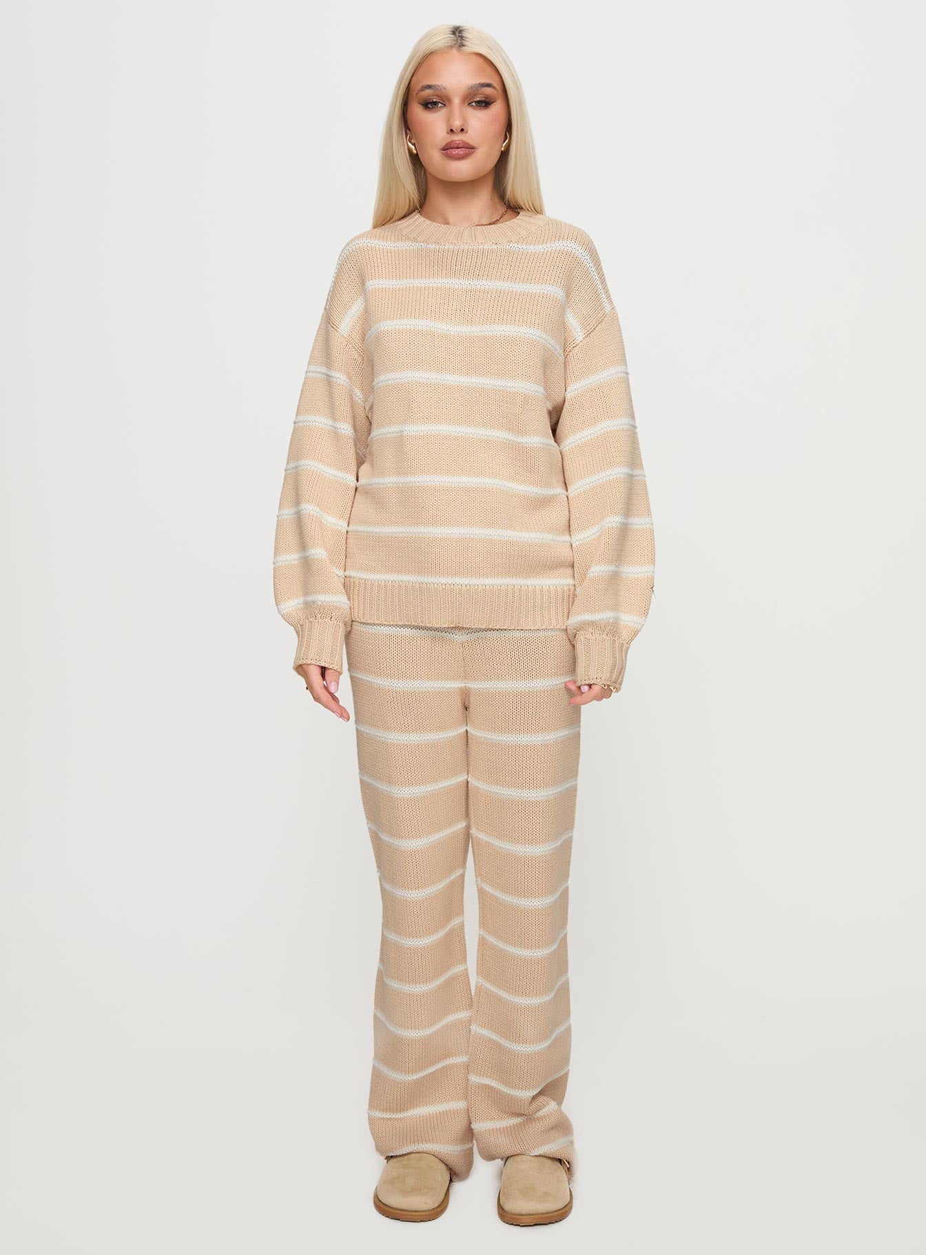 Read Your Mind Knit Pant Cream Stripe - Image 7