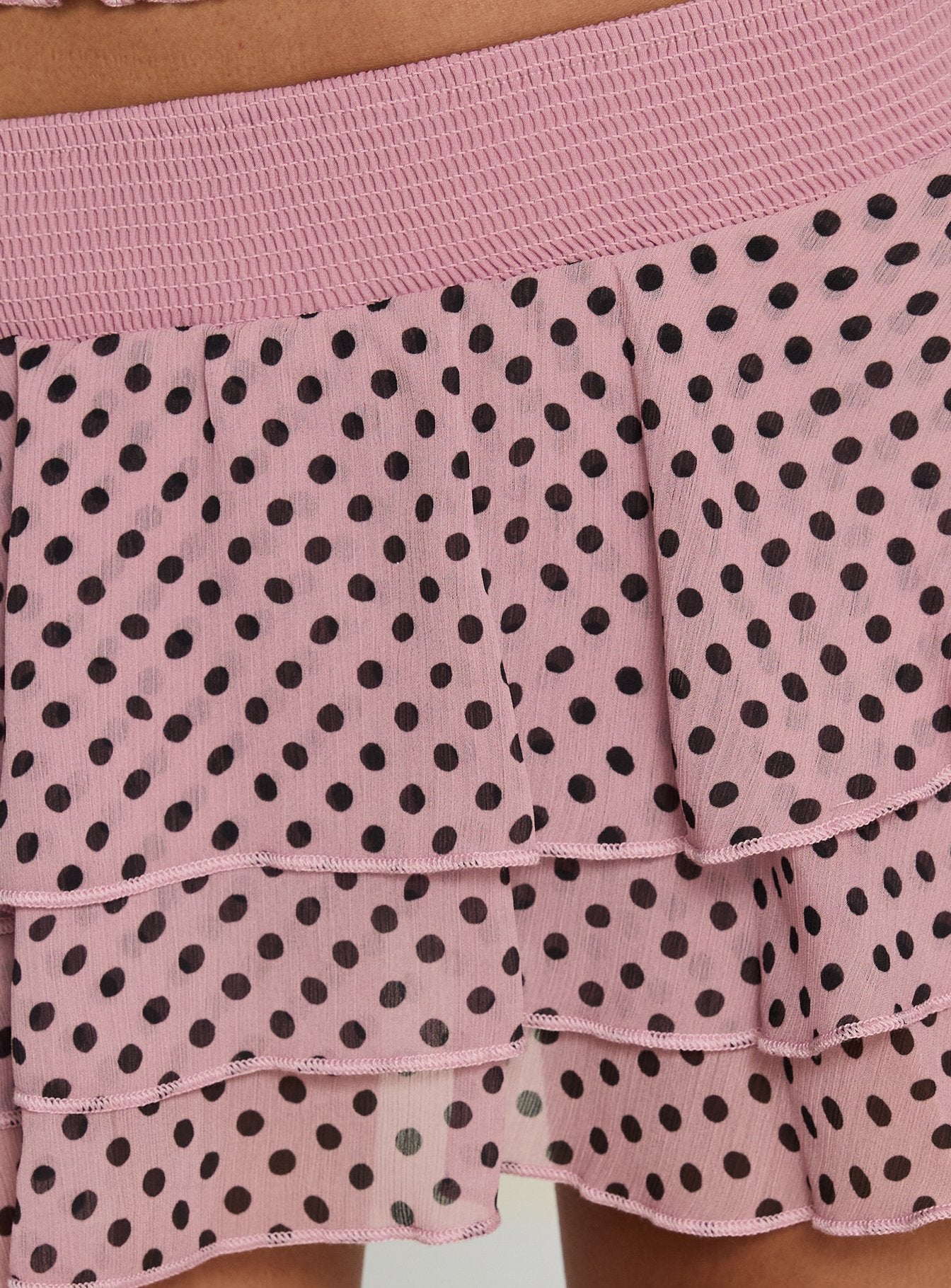 Ready To Party Frill Skort Pink / Black Polka - Image 6