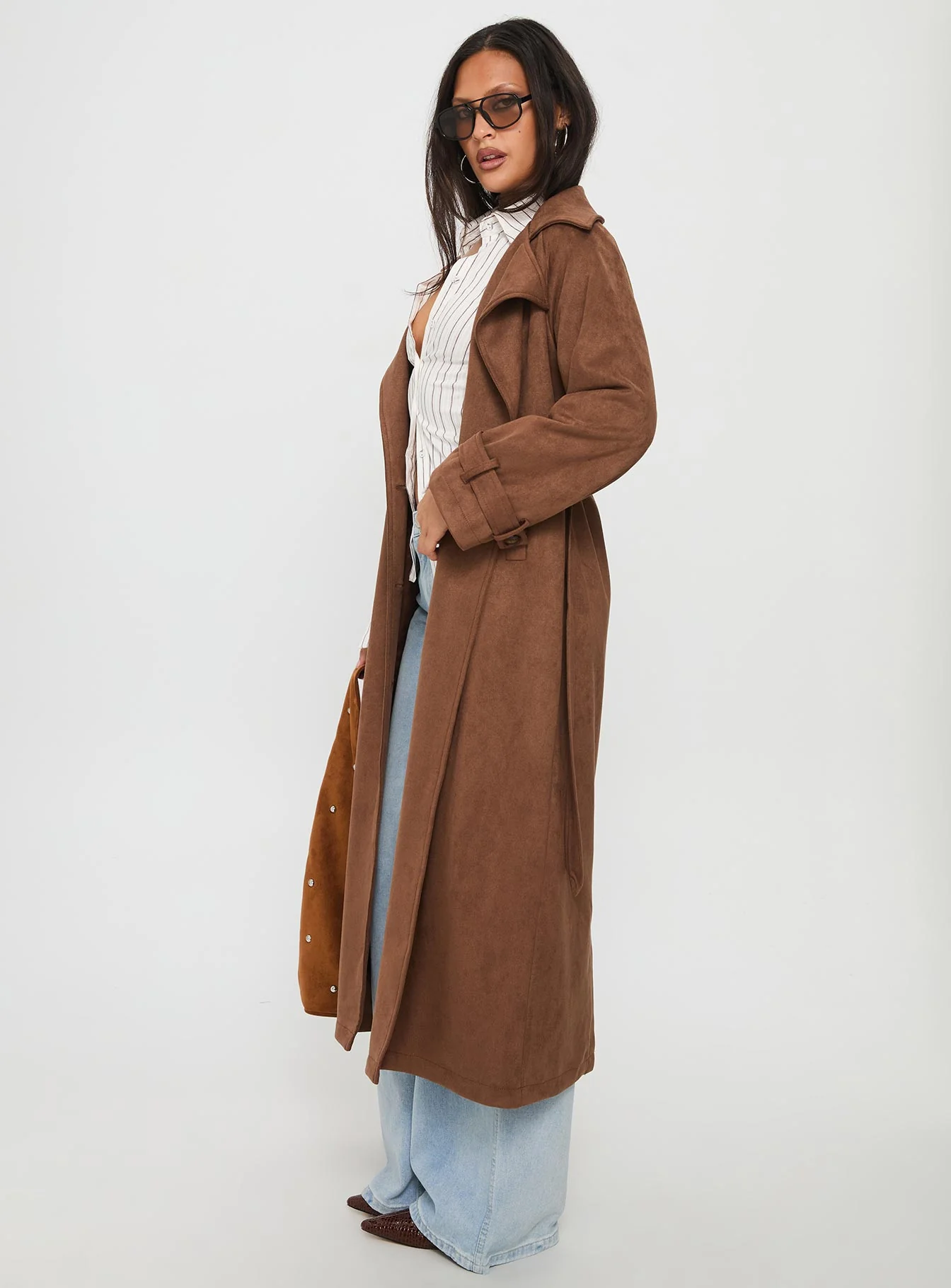 Rectify Trench Coat Brown - Image 3