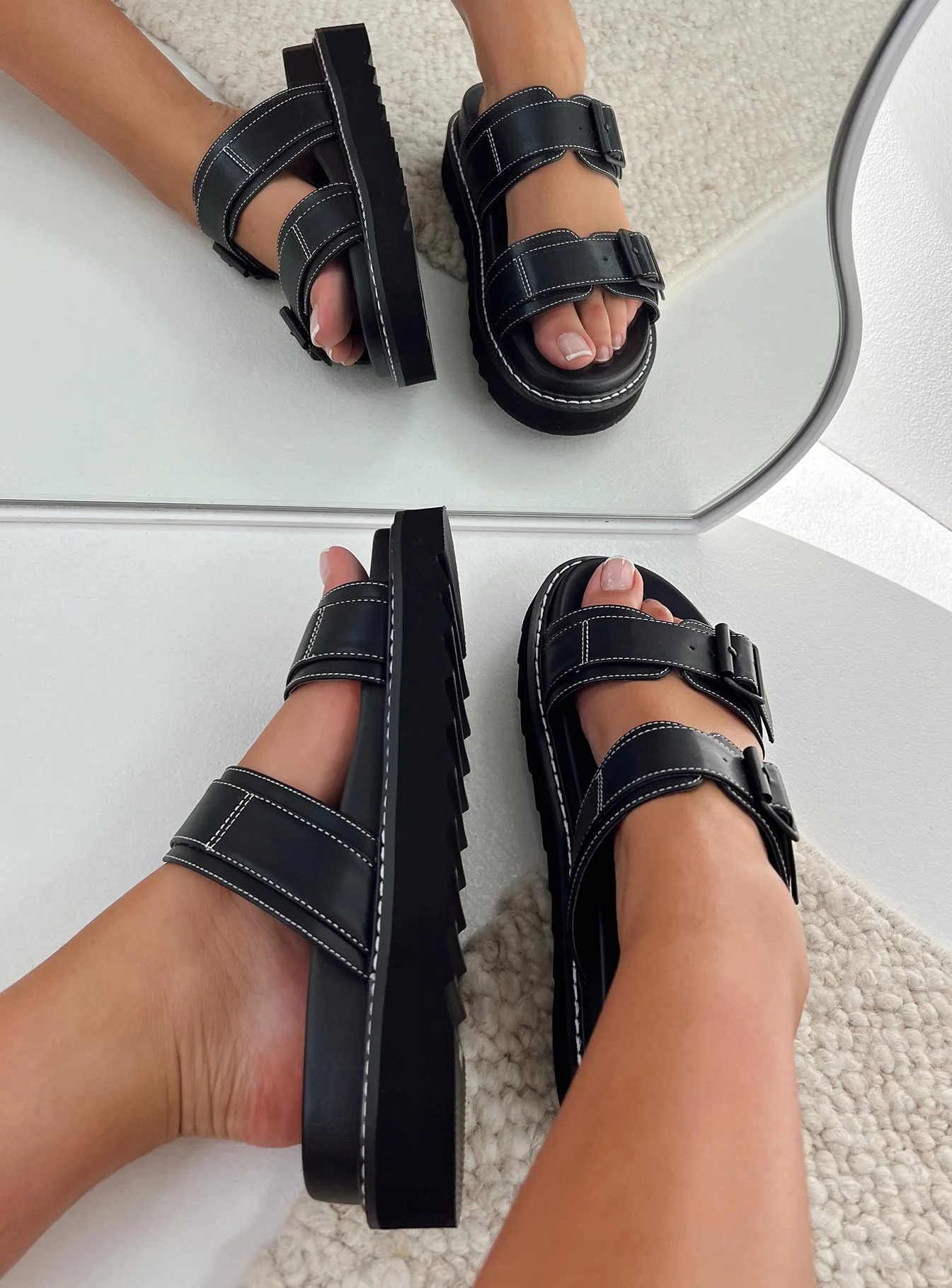 Ma Belle Sandals Contrast Stitch - Image 6