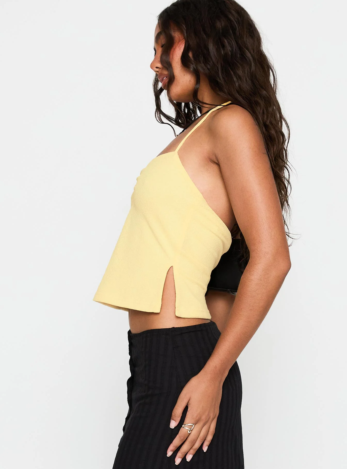 Rehna Halter Top Yellow Slub - Image 4