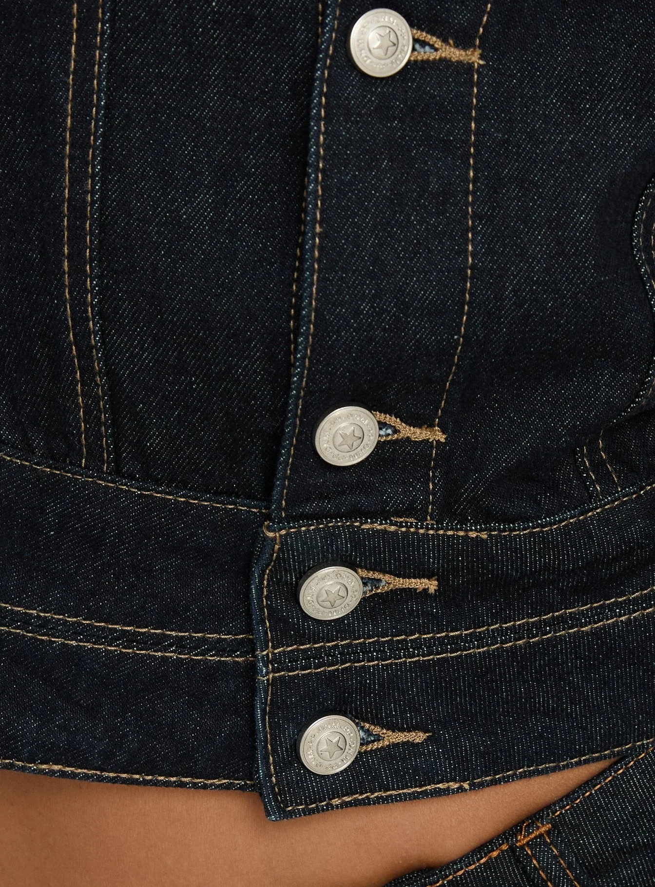 Remara Cinched Denim Jacket Dark Blue Wash - Image 6