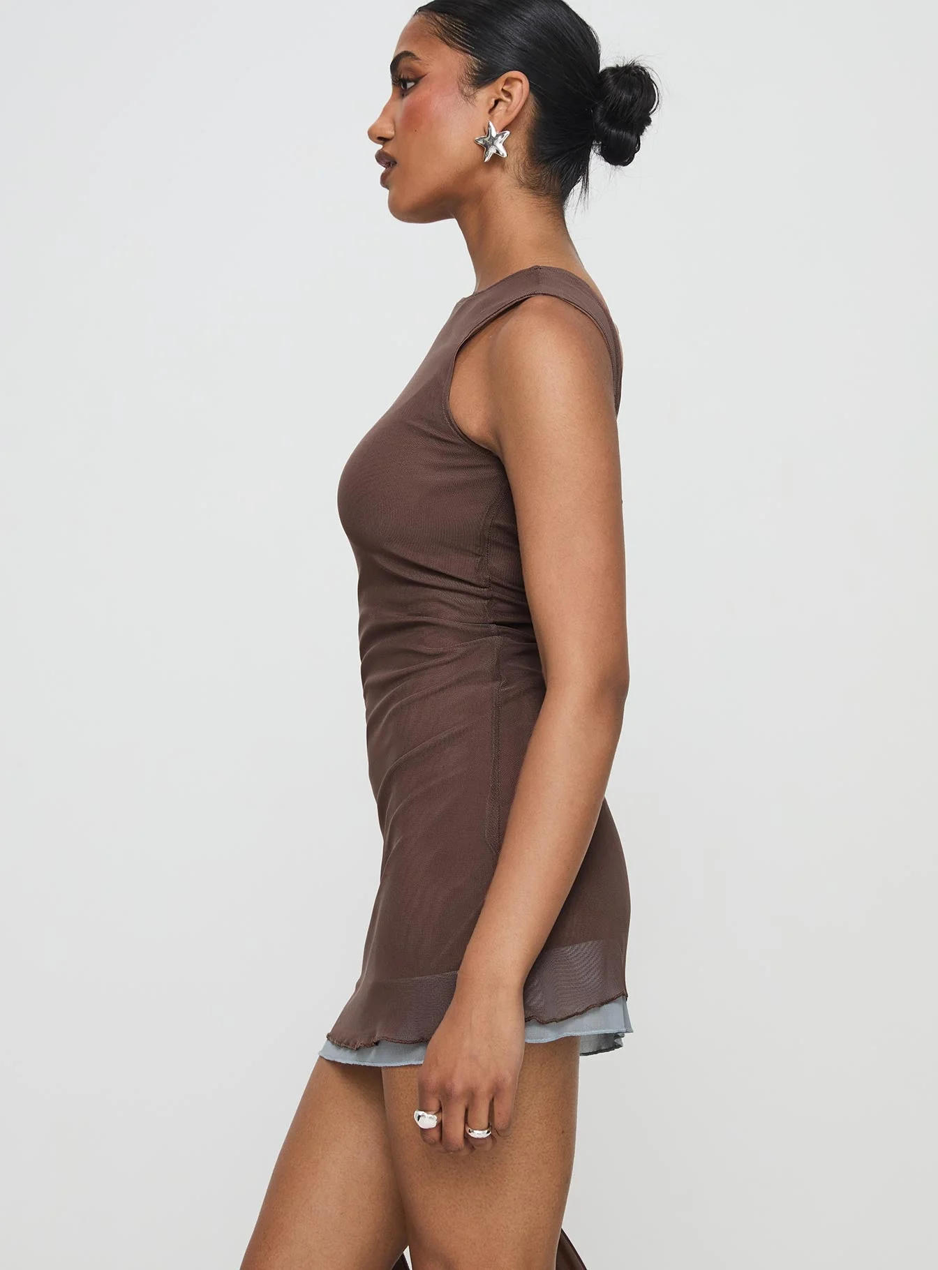 Ren Mini Dress Brown/ Blue - Image 4