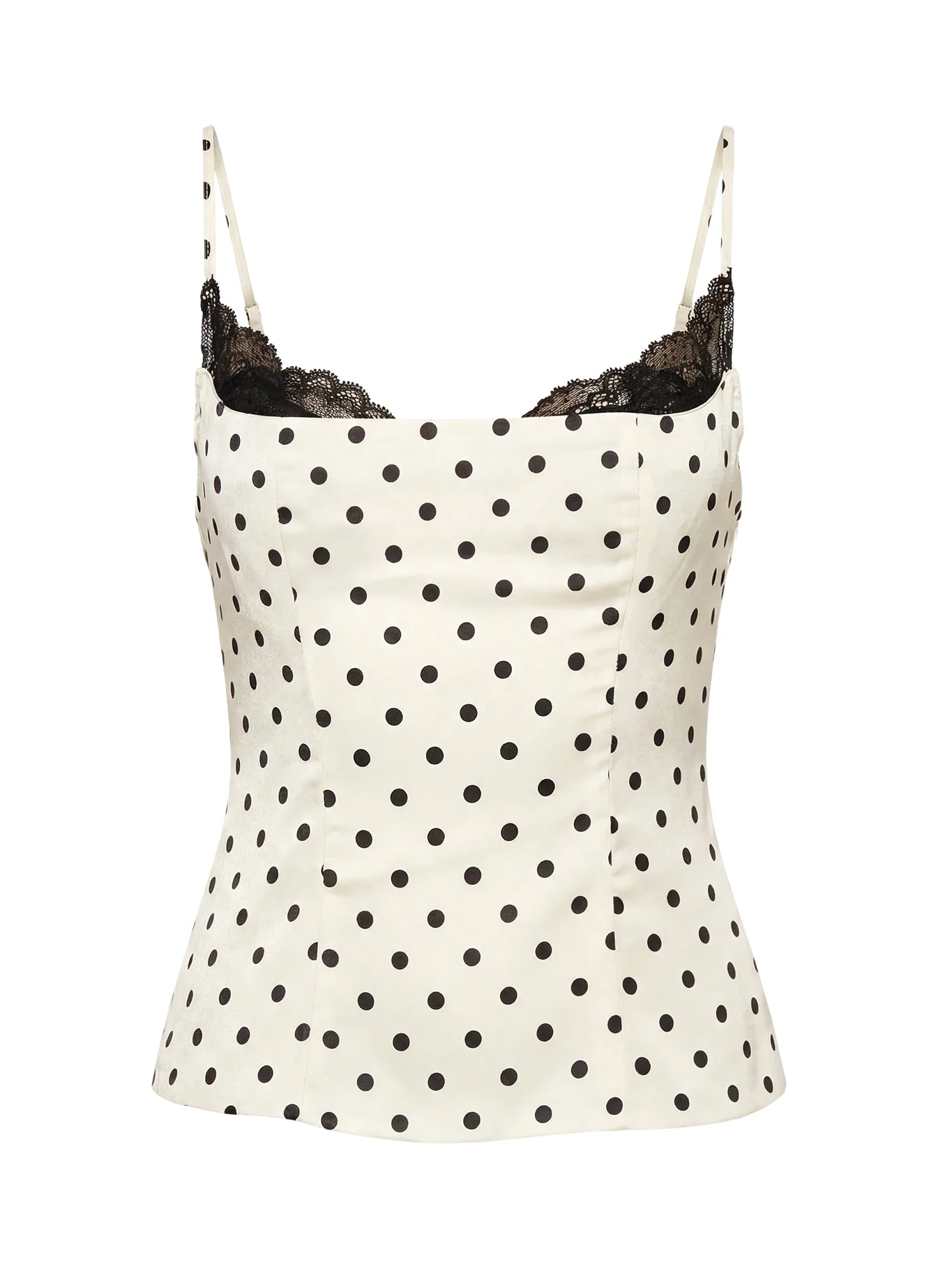 Renaissance Corset Lace Top White Polka Dot - Image 10