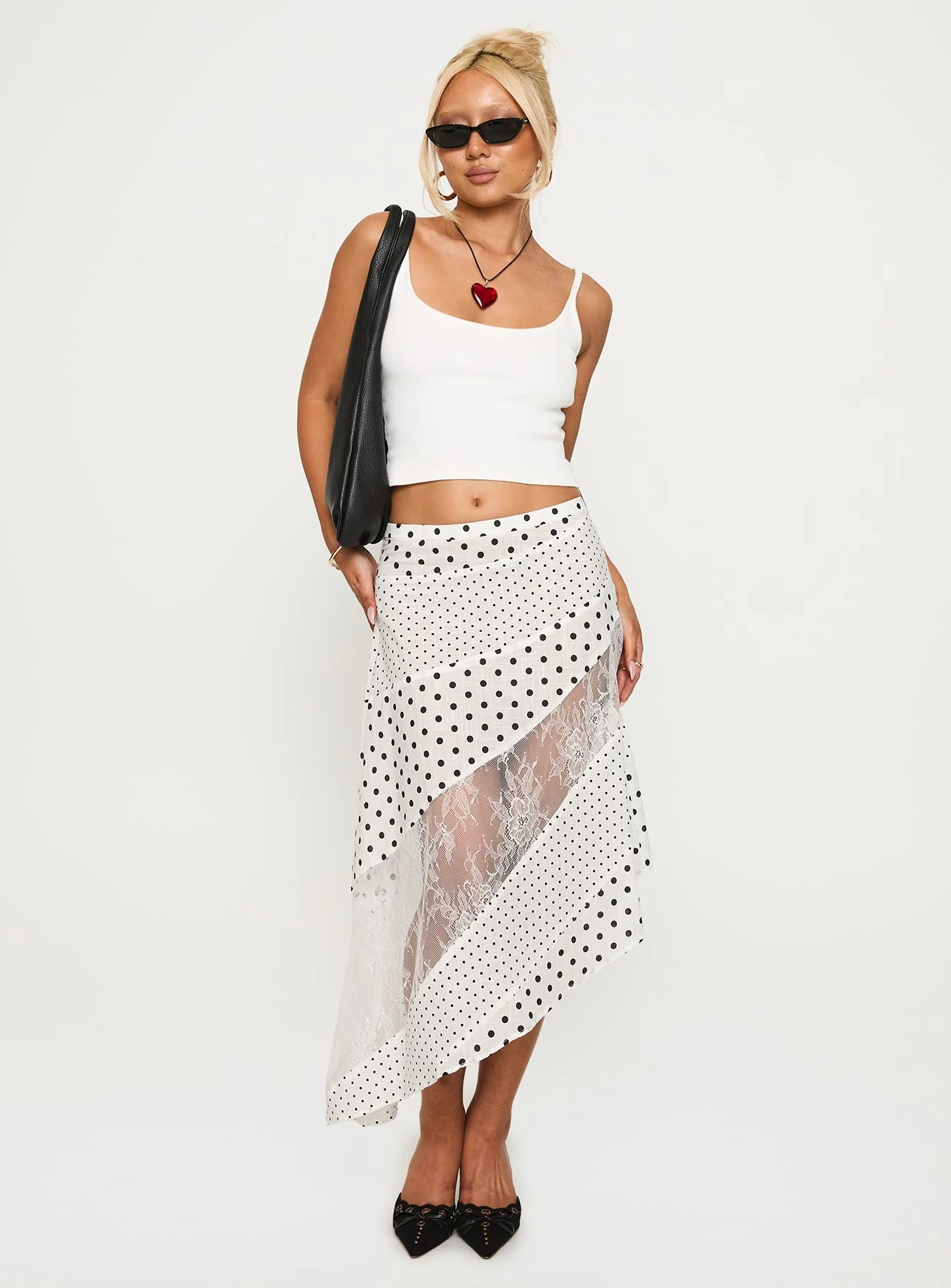 Rennar Maxi Skirt White / Polka Dot - Image 2