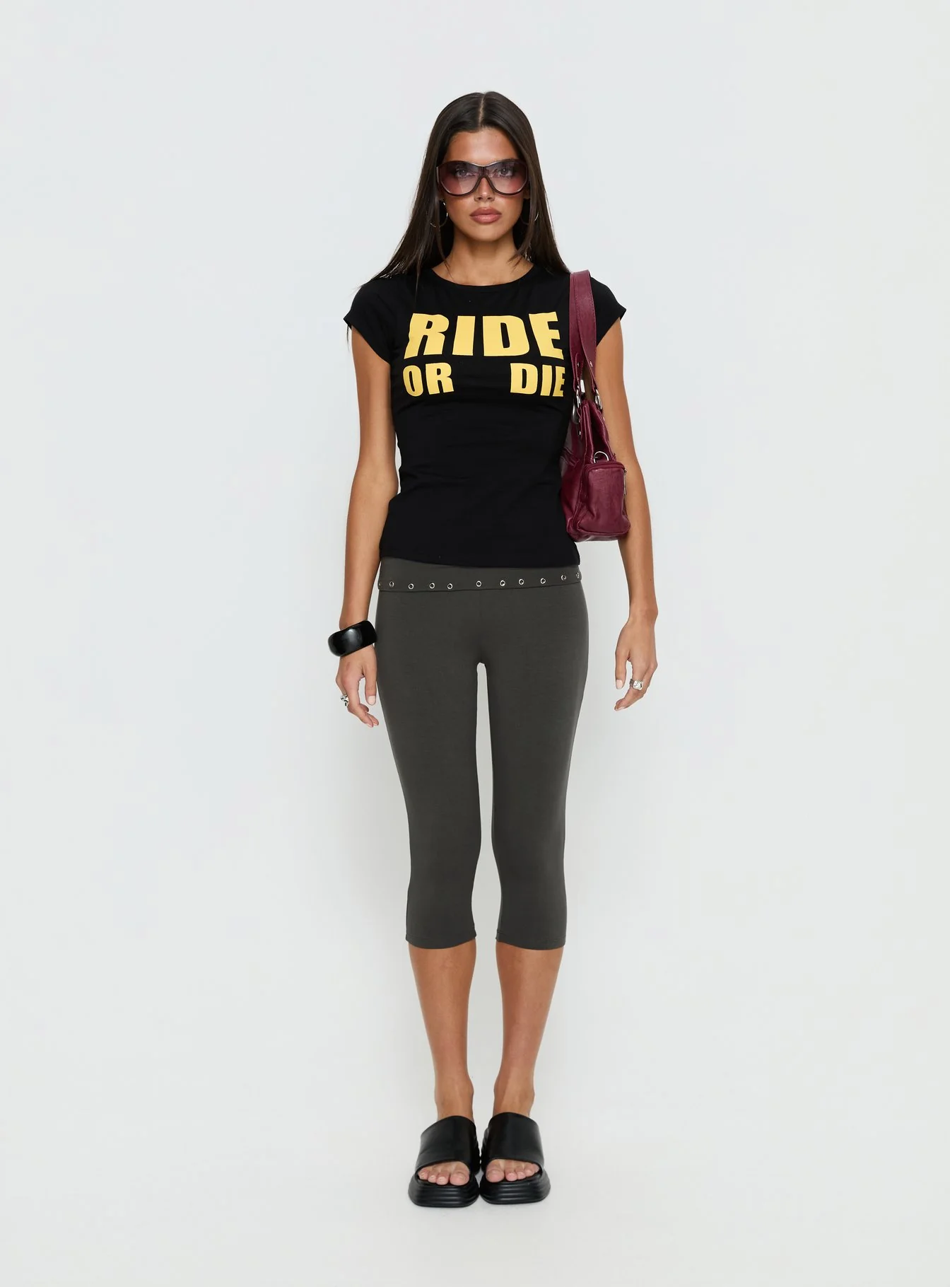 Ride Or Die Graphic Top Black / Yellow - Image 7