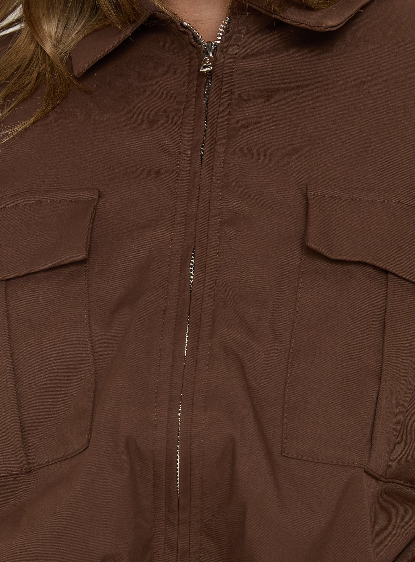 Right Time Bomber Jacket Chocolate - Image 6
