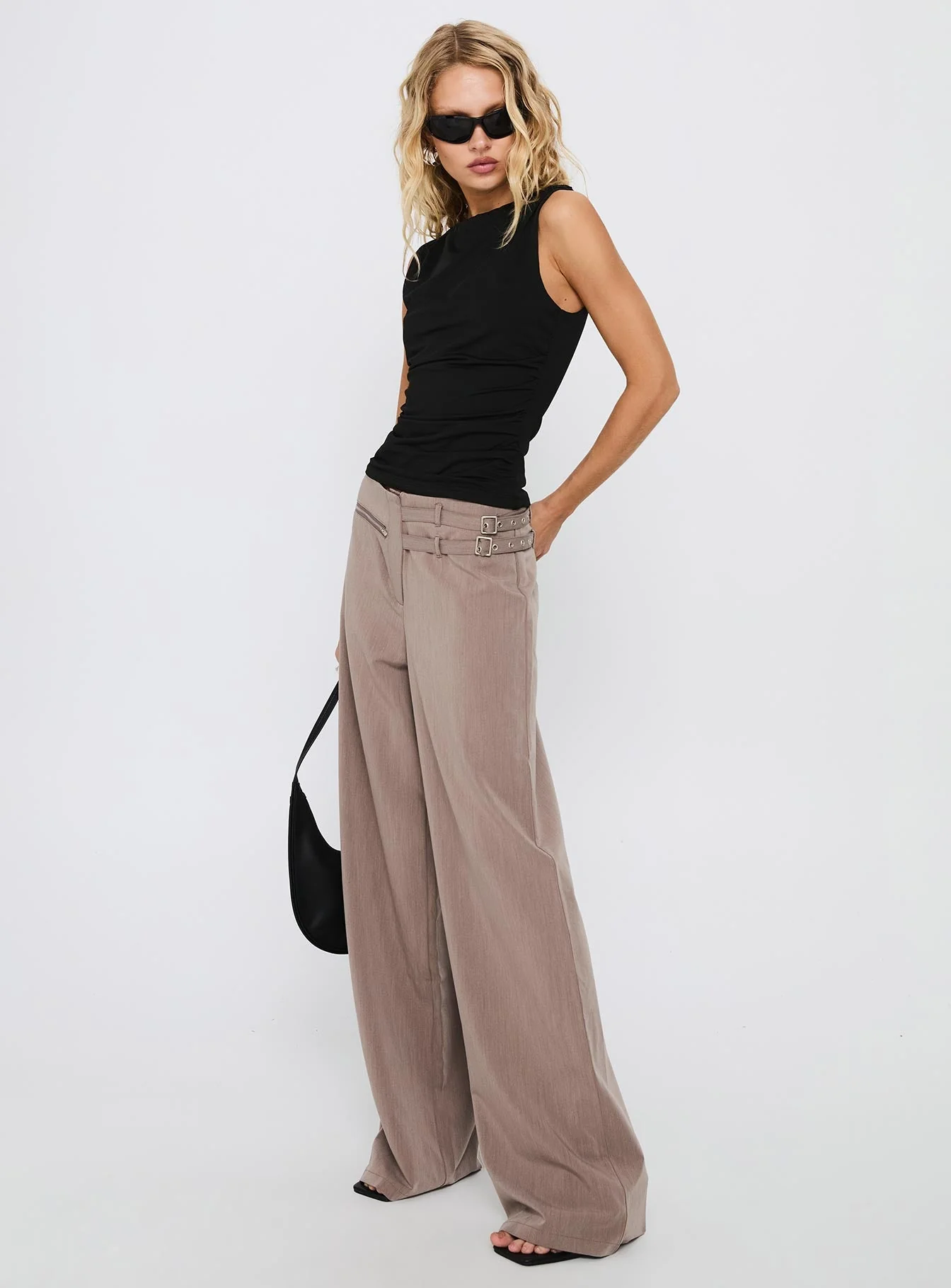 Rinah Belted Pants Brown - Image 4