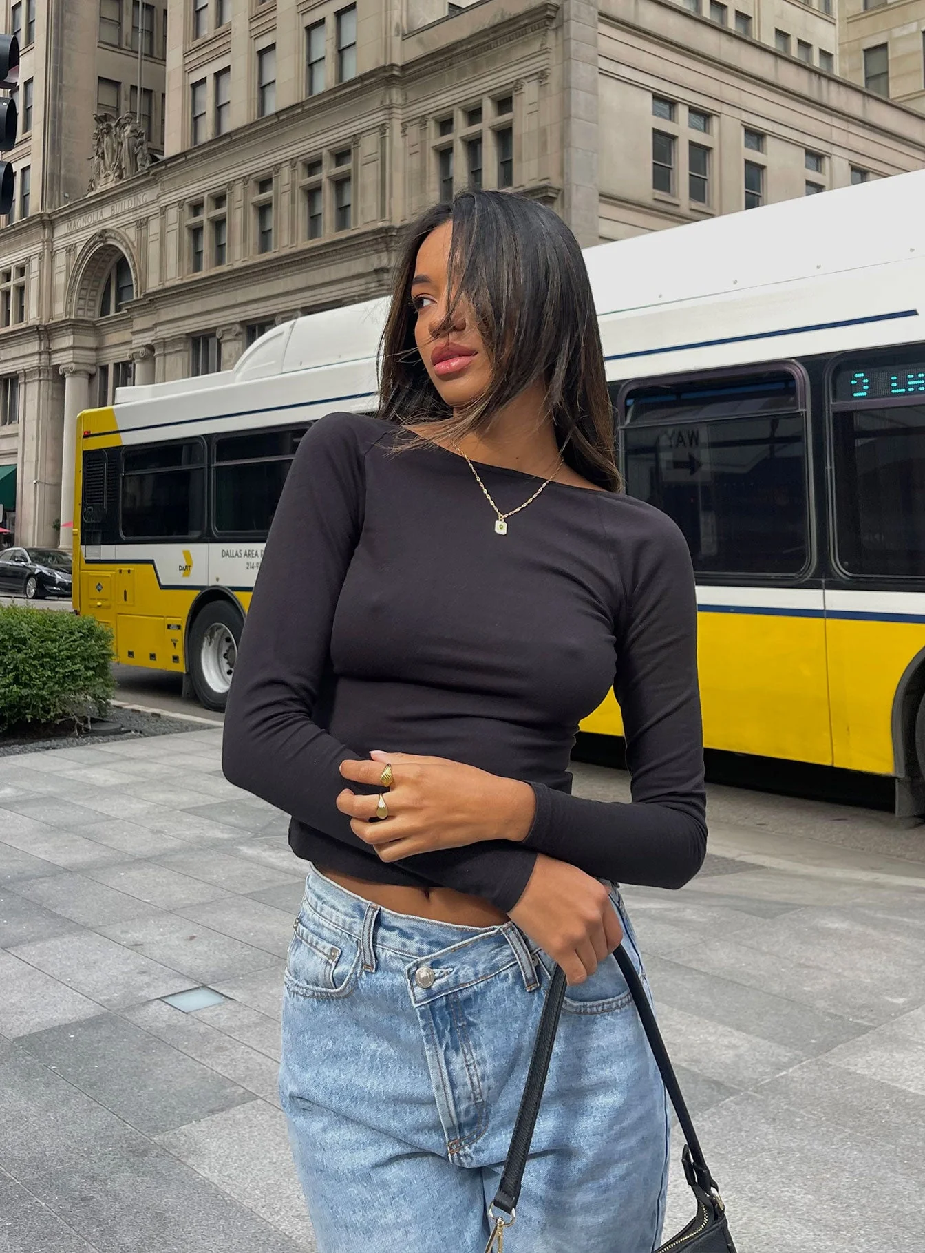 Rixie Long Sleeve Top Black - Image 9