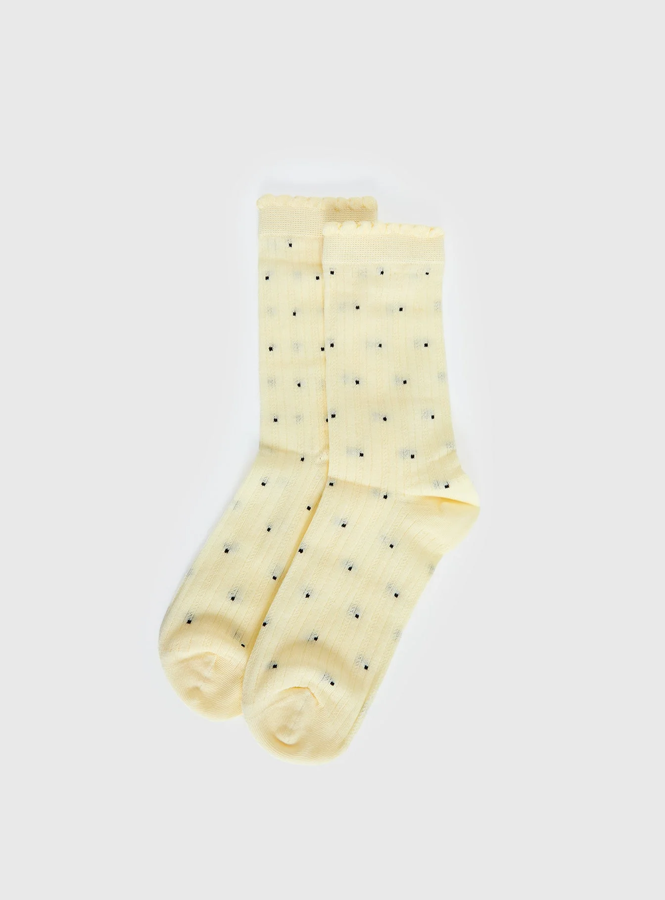 Rosee Ribbed Socks Butter Polka - Image 2