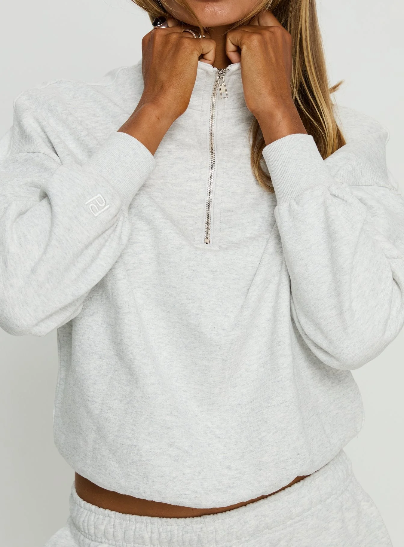 Rozanna 1/4 Zip Jumper Grey Marle - Image 6