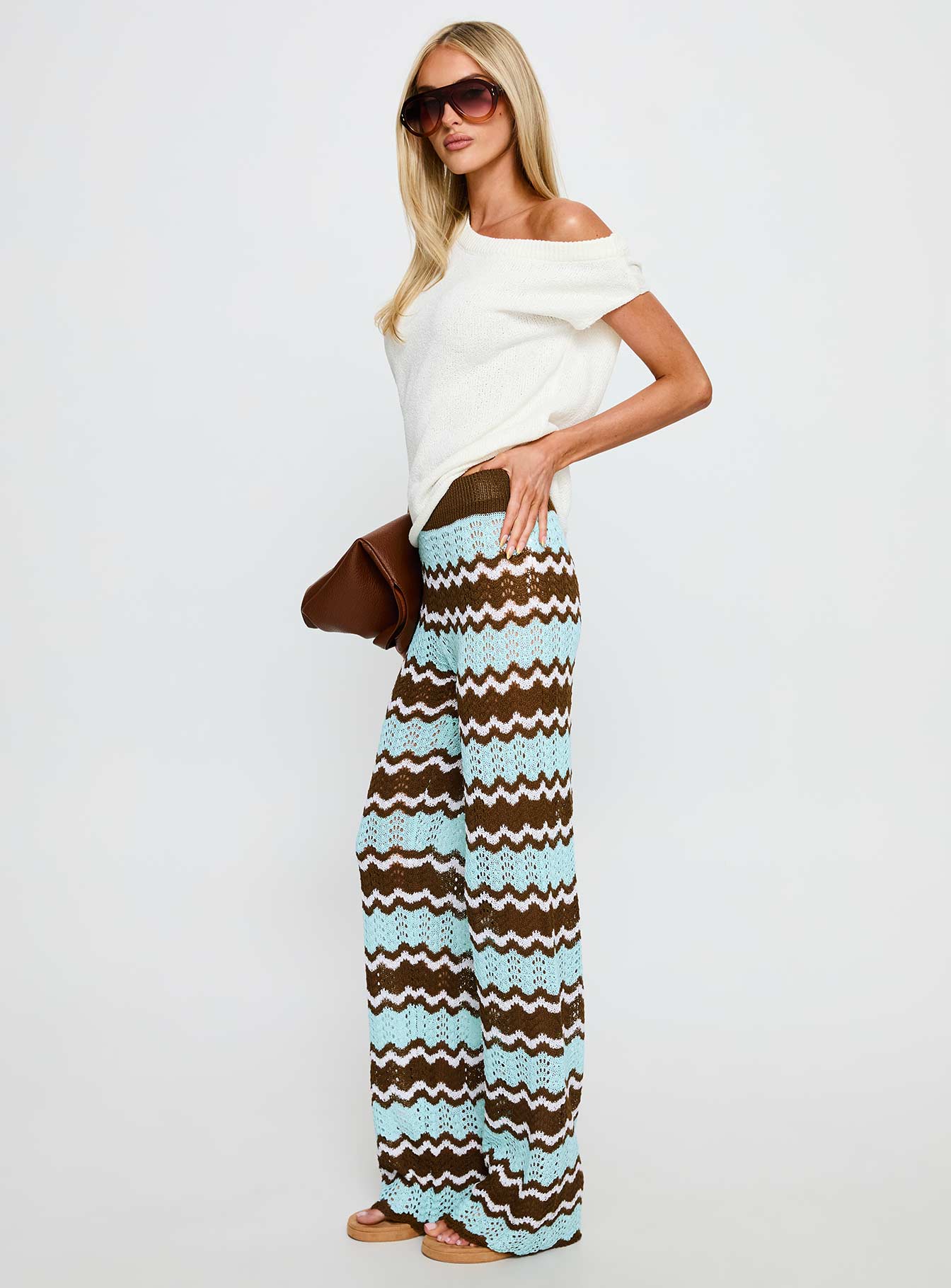 Rozia Knit Pant Blue Stripe - Image 4