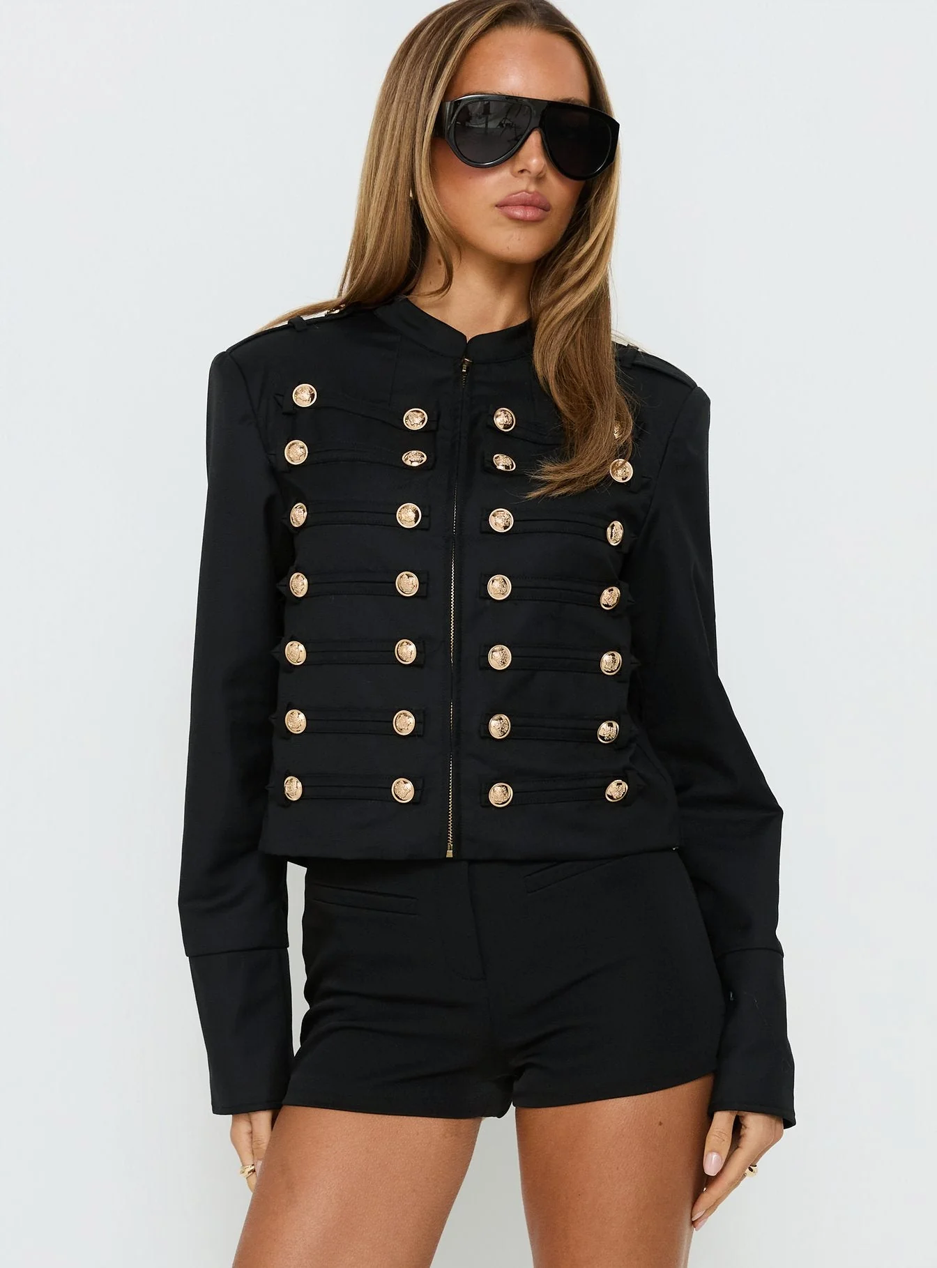 Rush Hour Button Detail Jacket Black - Image 2