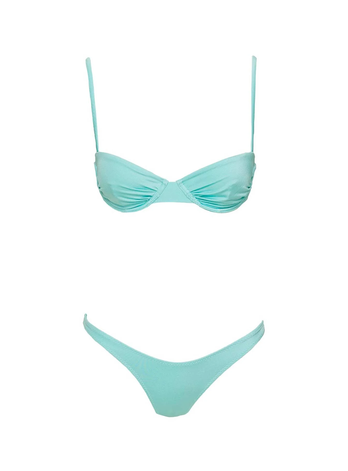 Sadley Underwire Shine Bikini Top Turquoise - Image 5