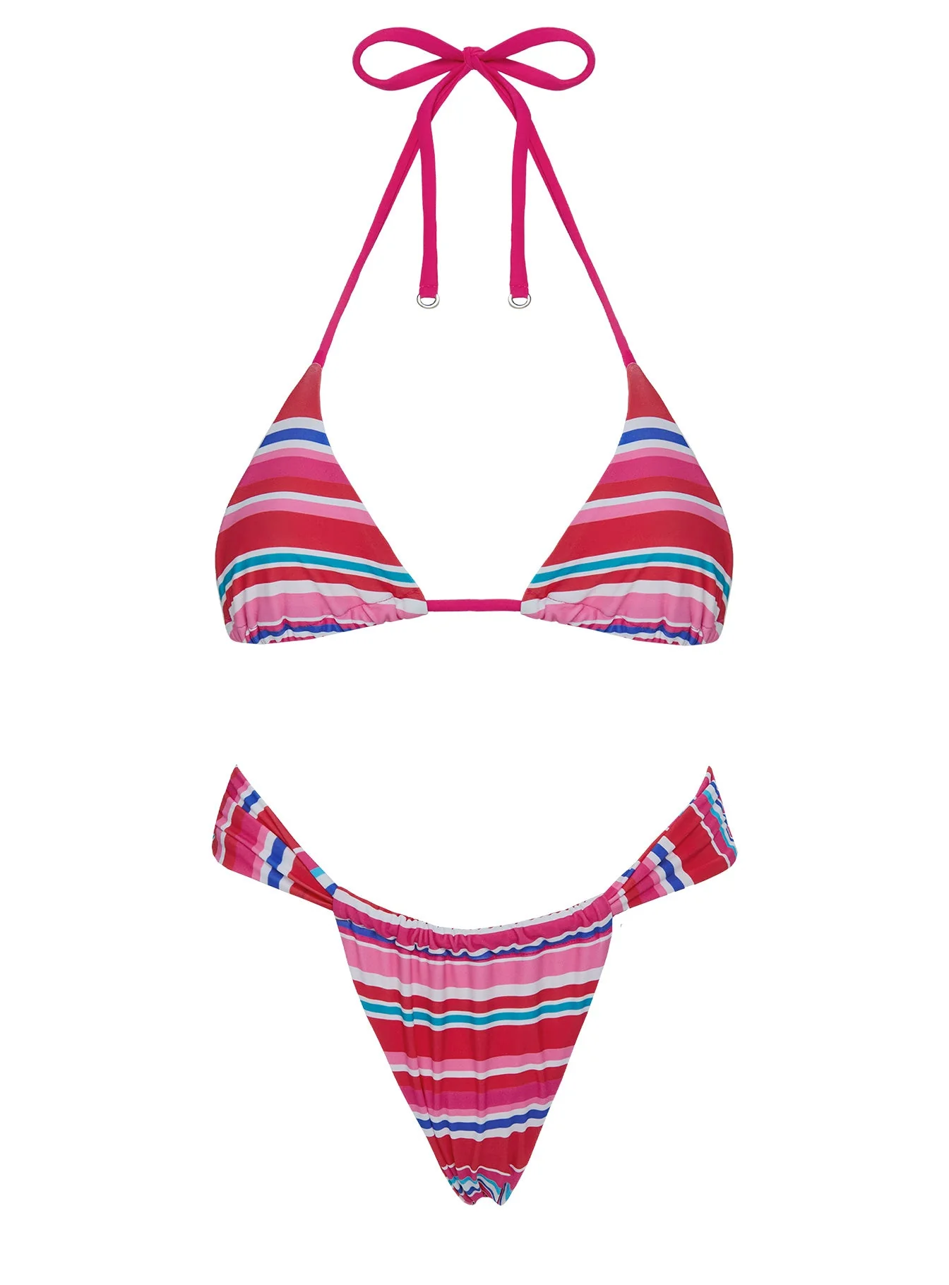 Sandbar Triangle Bikini Top Pink Stripe - Image 5