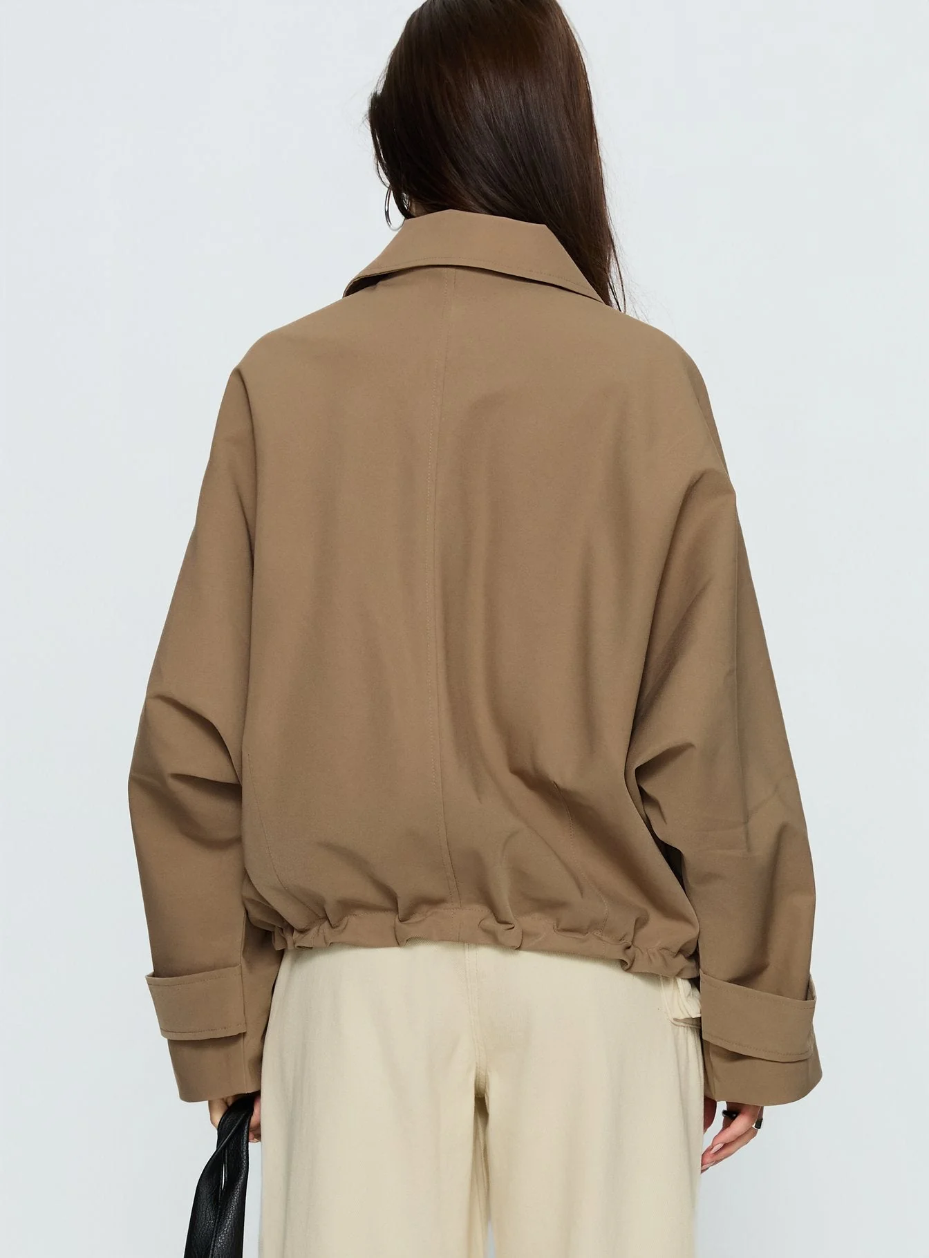 Sandria Cropped Trench Coat Beige - Image 4
