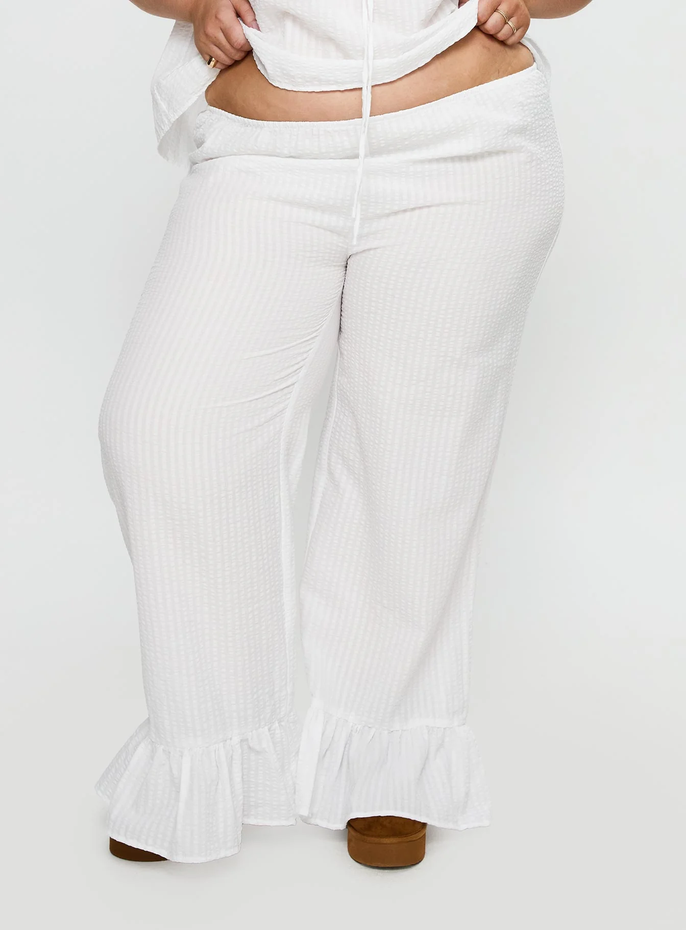 Santabelle Frill Pants White Curve - Image 2