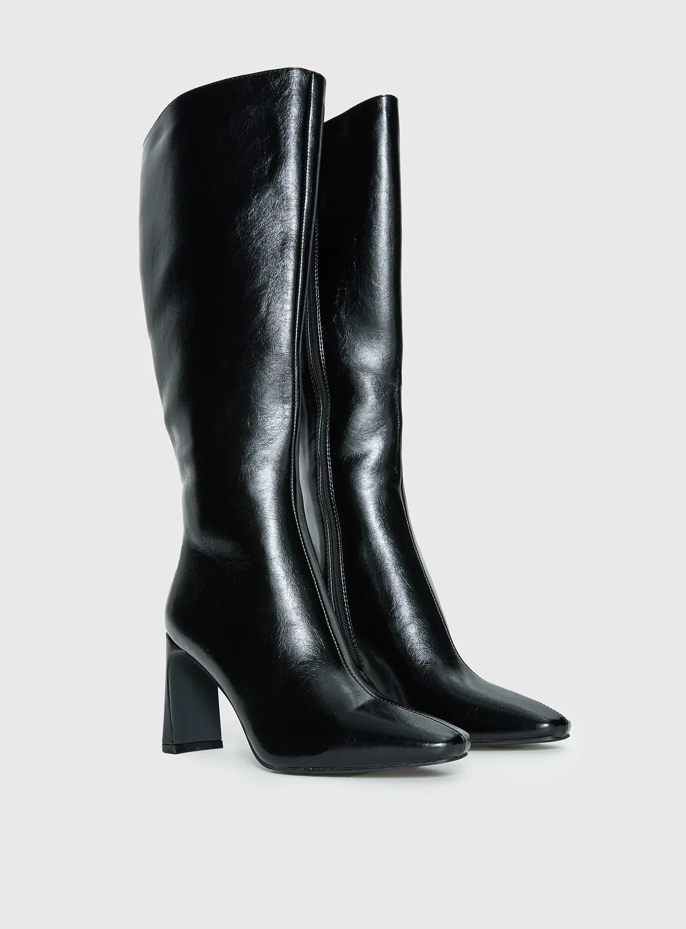 Sawyer Knee High Boots Black Crinkle - Image 2