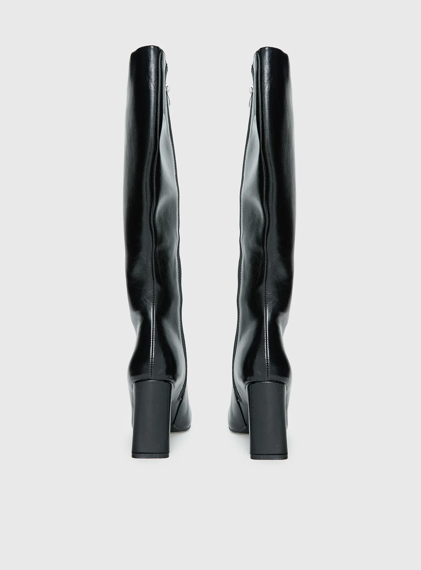 Sawyer Knee High Boots Black Crinkle - Image 4