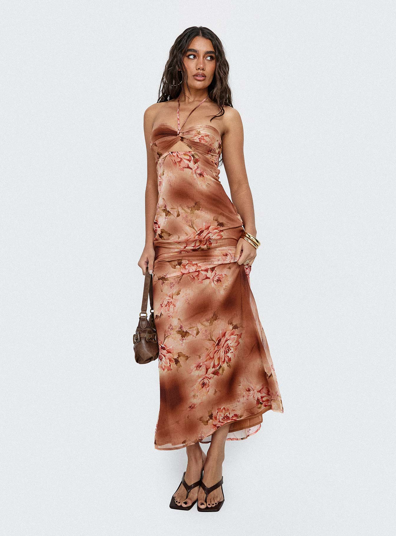 Saye Halter Twist Maxi Dress Multi - Image 7