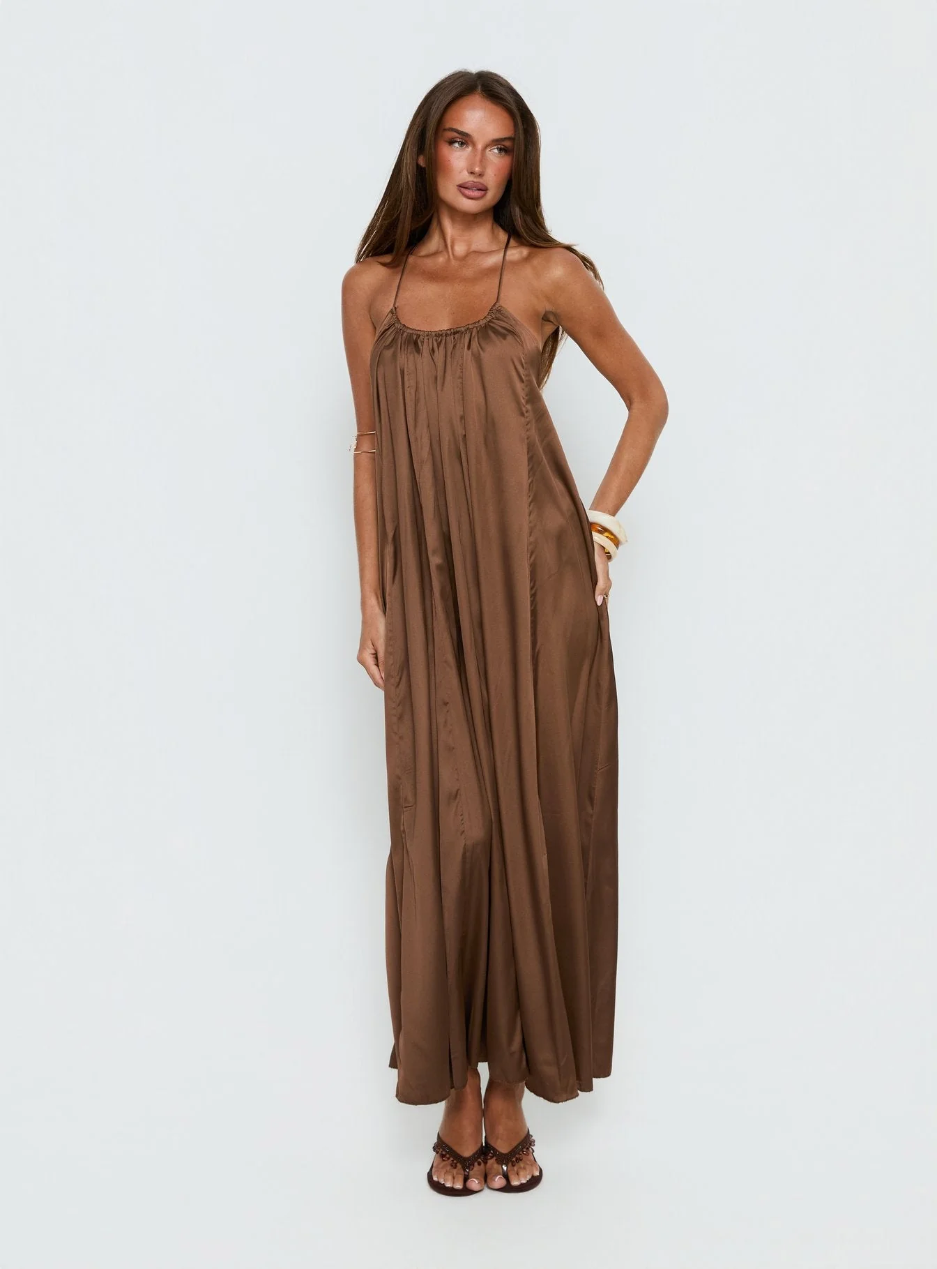 Seatides Scoop Maxi Dress Chocolate - Image 2