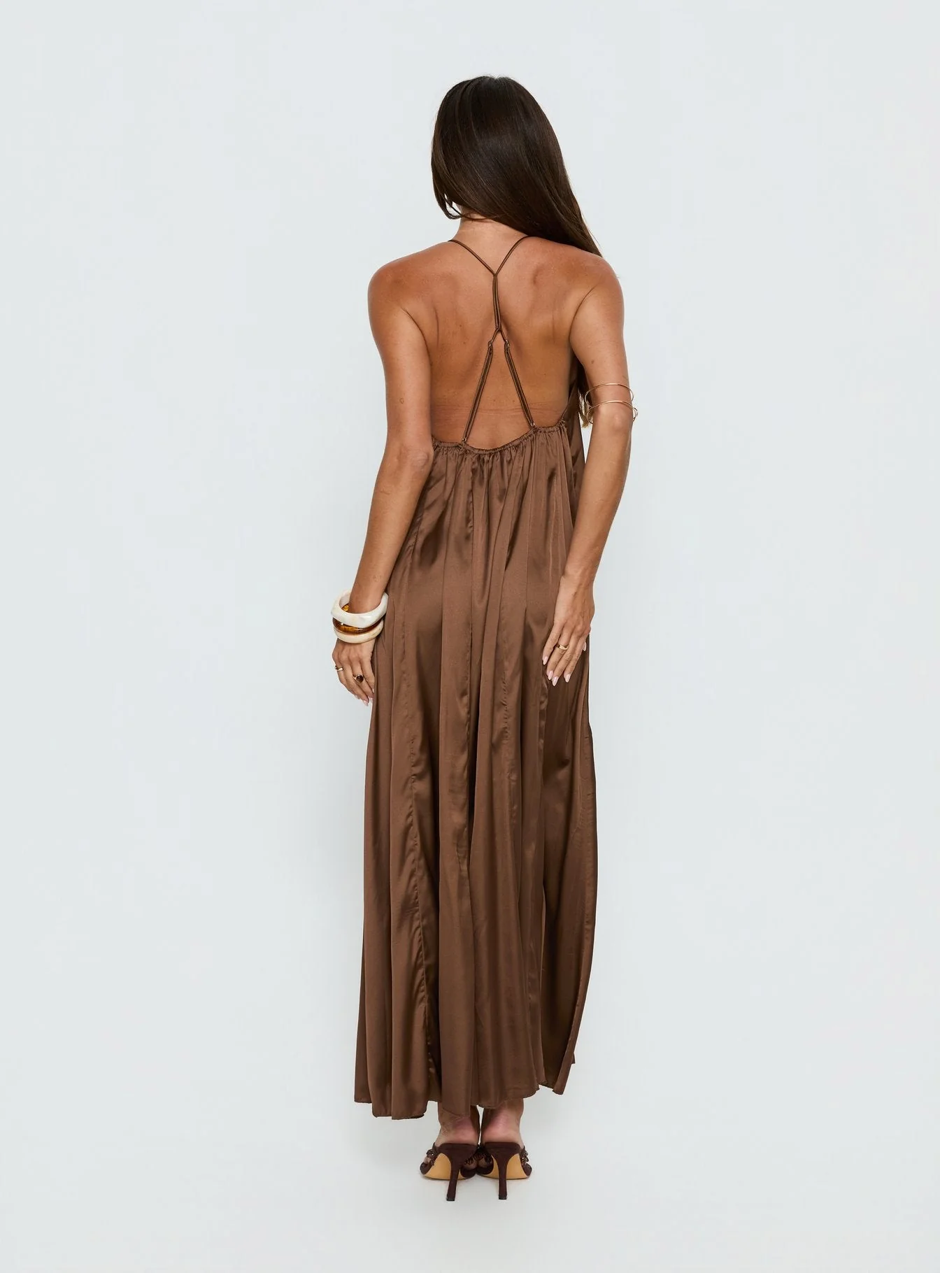 Seatides Scoop Maxi Dress Chocolate - Image 4