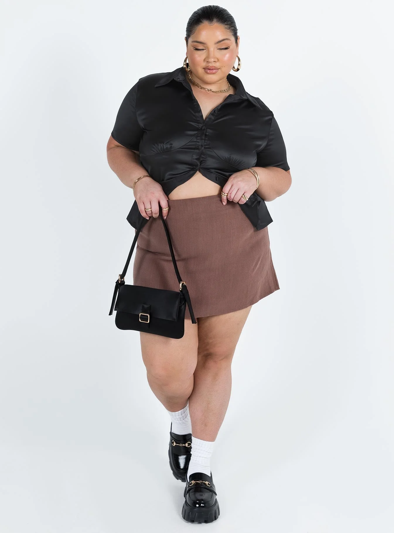 Selby Mini Skirt Brown Curve - Image 3