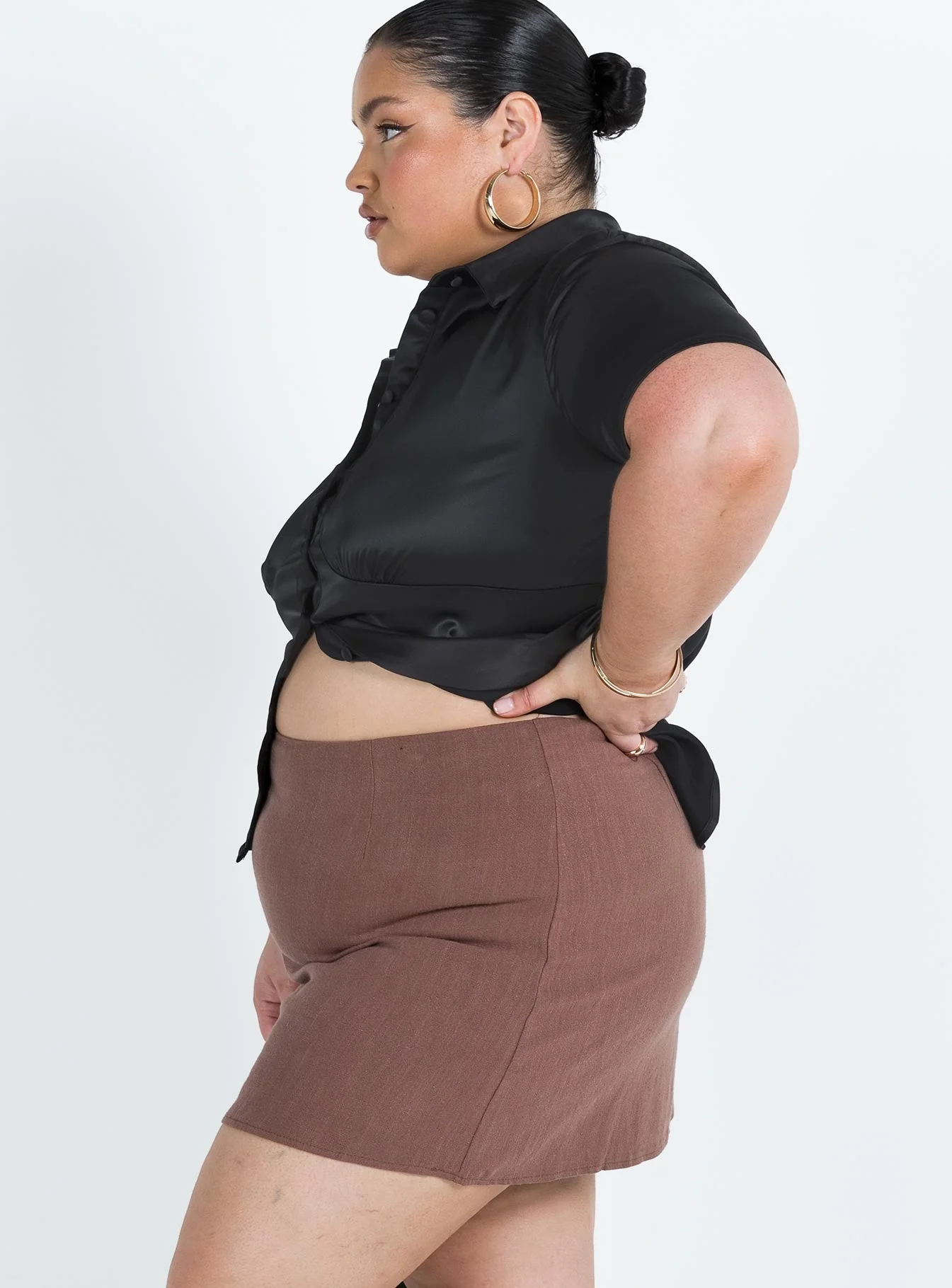 Selby Mini Skirt Brown Curve - Image 4