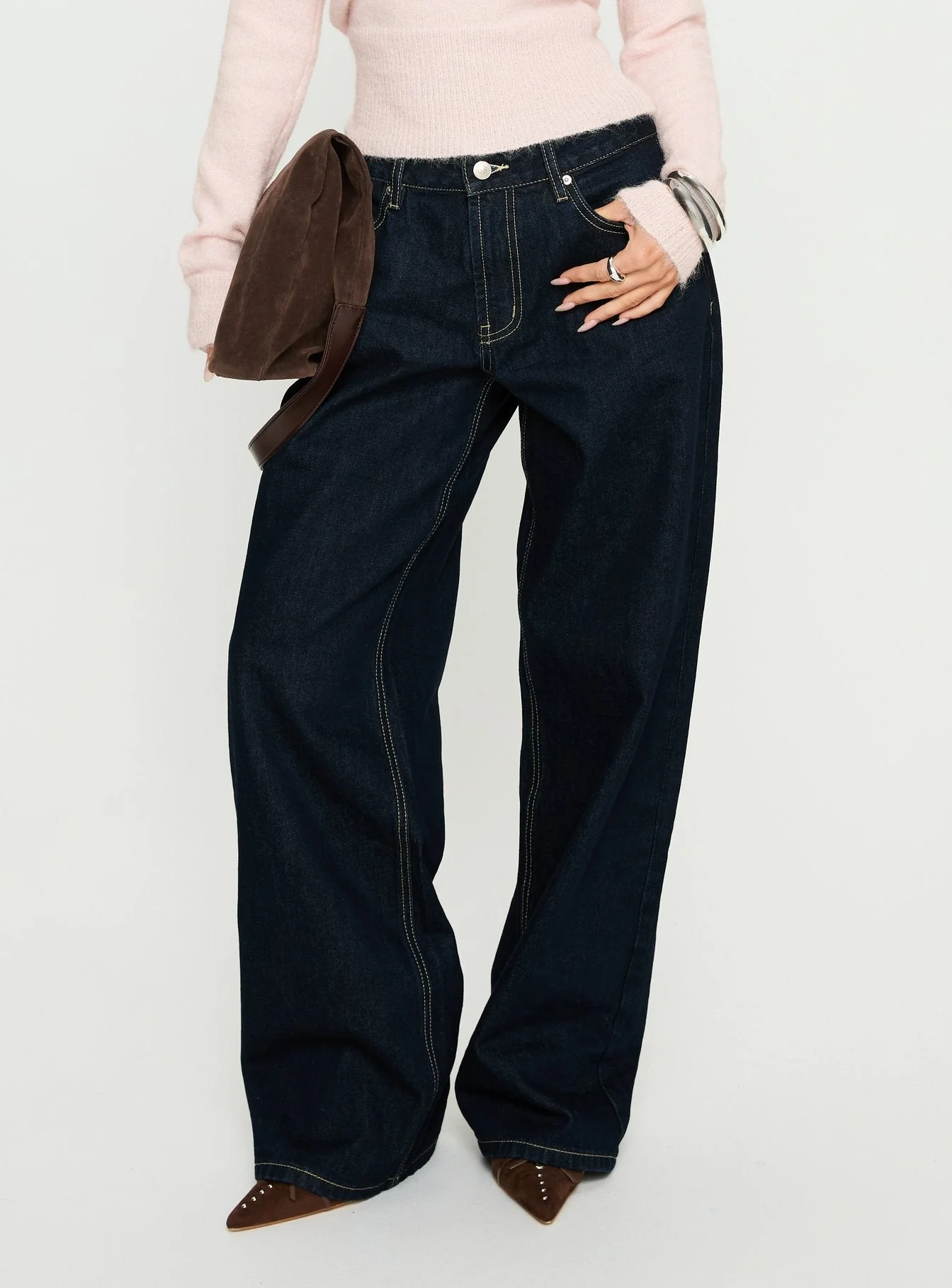 Serenitia Mid Rise Relaxed Jeans Dark Raw Wash - Image 4