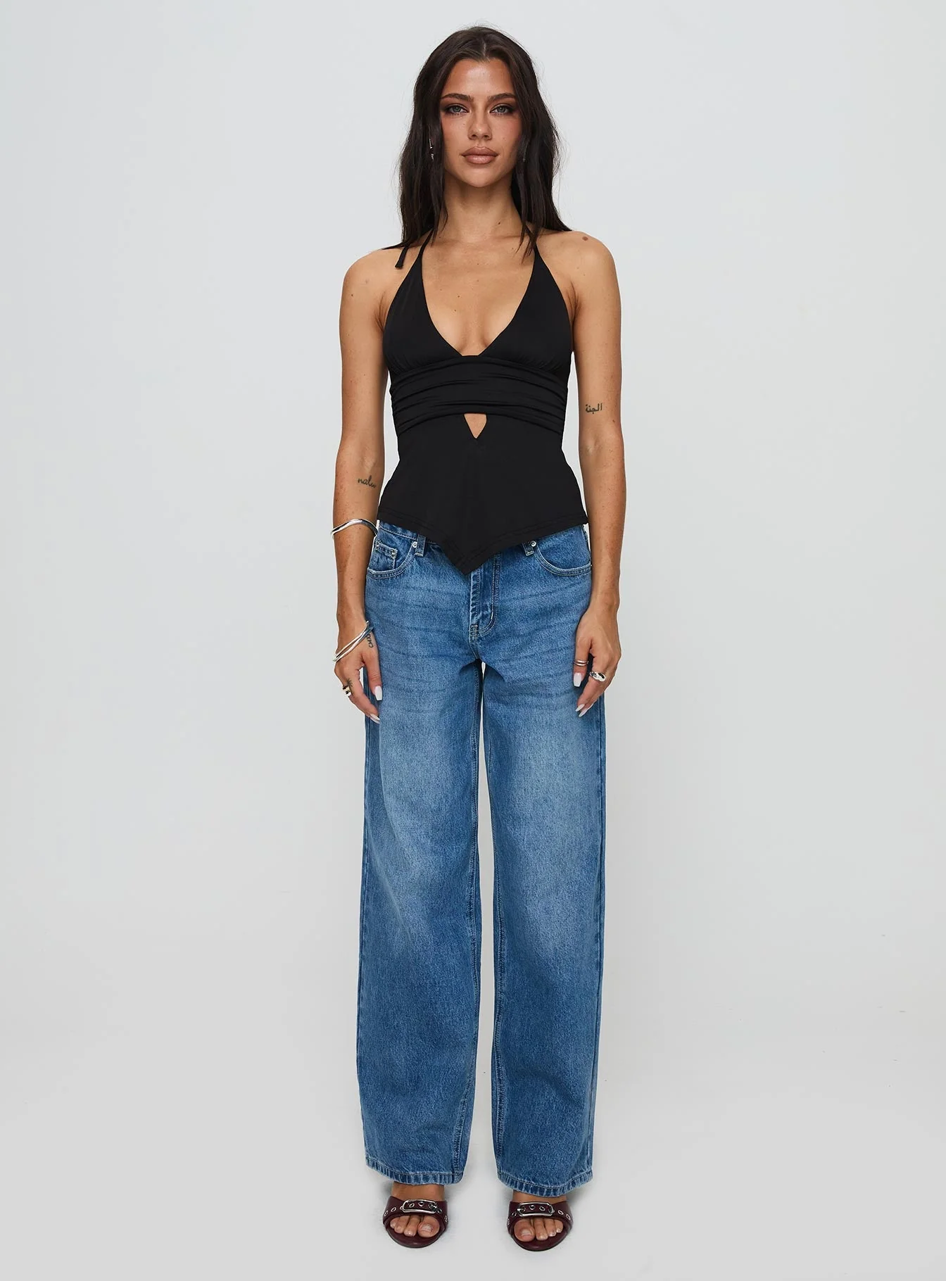 Serenitia Mid Rise Straight Leg Jeans Mid Blue Wash Tall - Image 7