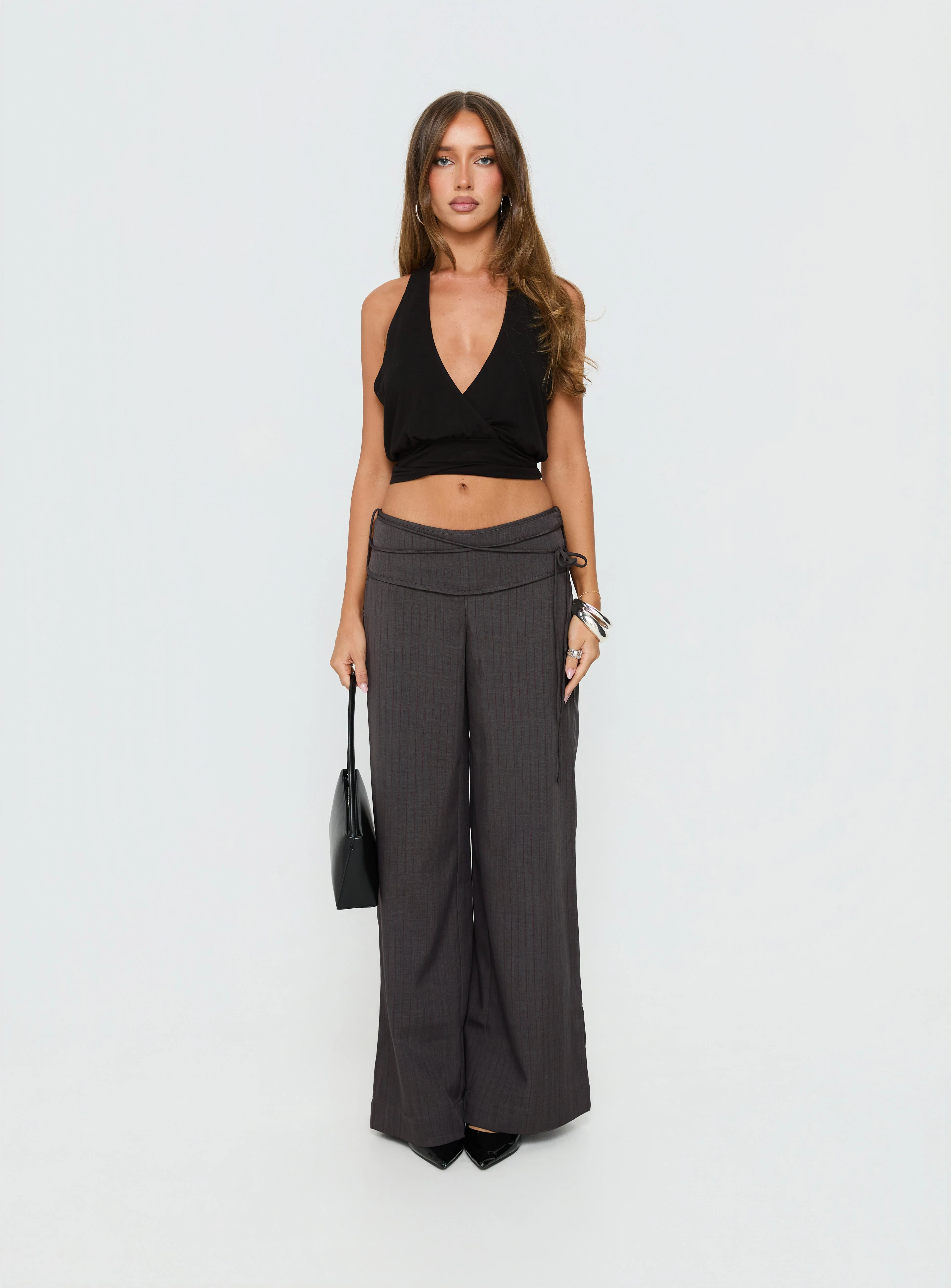 Silver Moon Tie Pants Charcoal - Image 7
