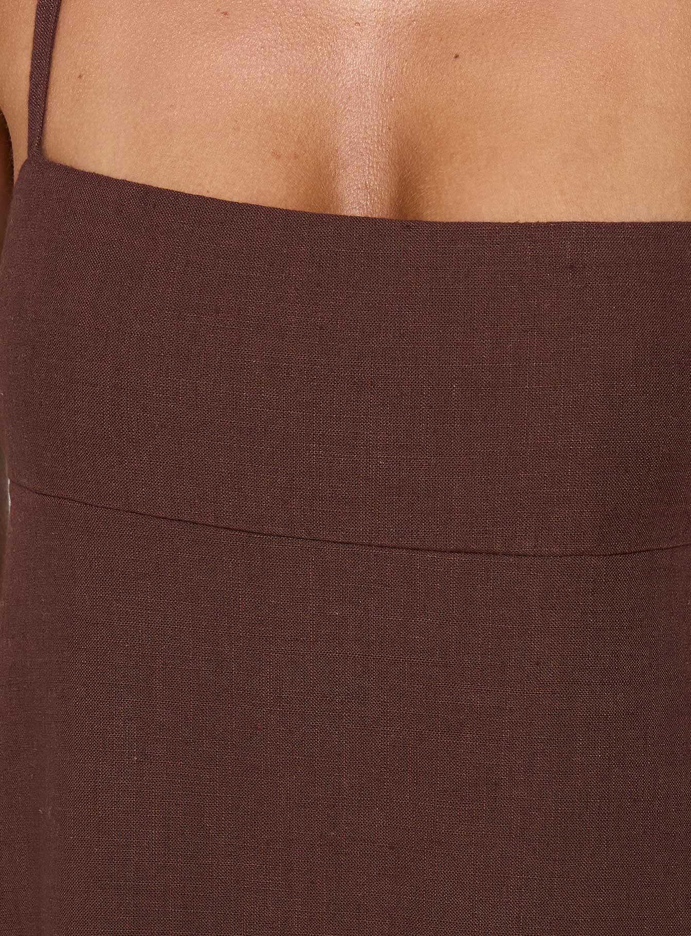 Solie Tie Back Maxi Dress Chocolate - Image 6