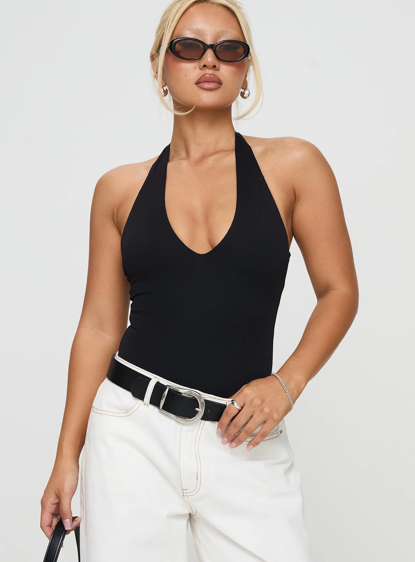 Someone New Halter Bodysuit Black - Image 3