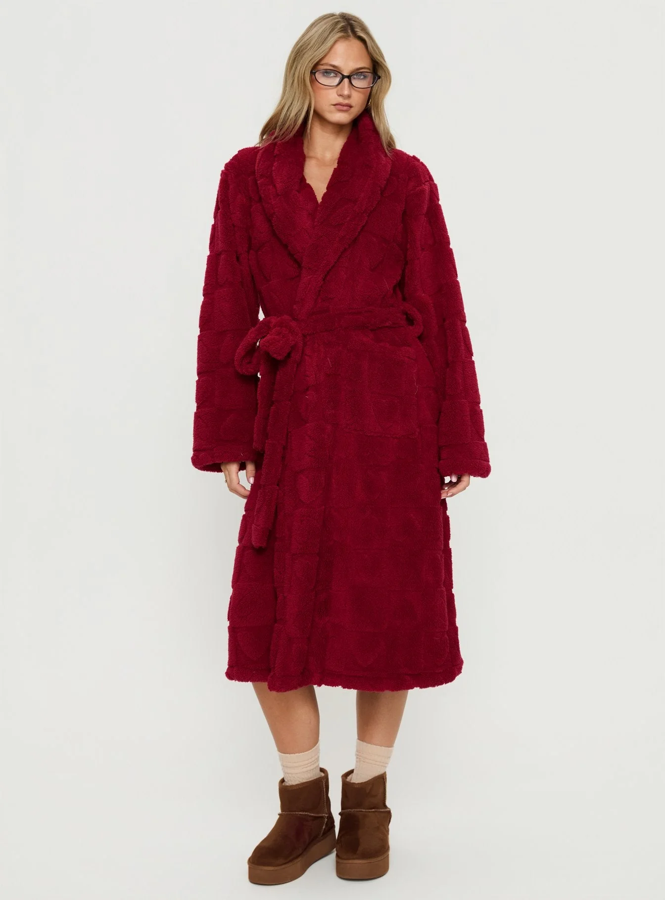 Soothe Bath Robe Burgundy - Image 3
