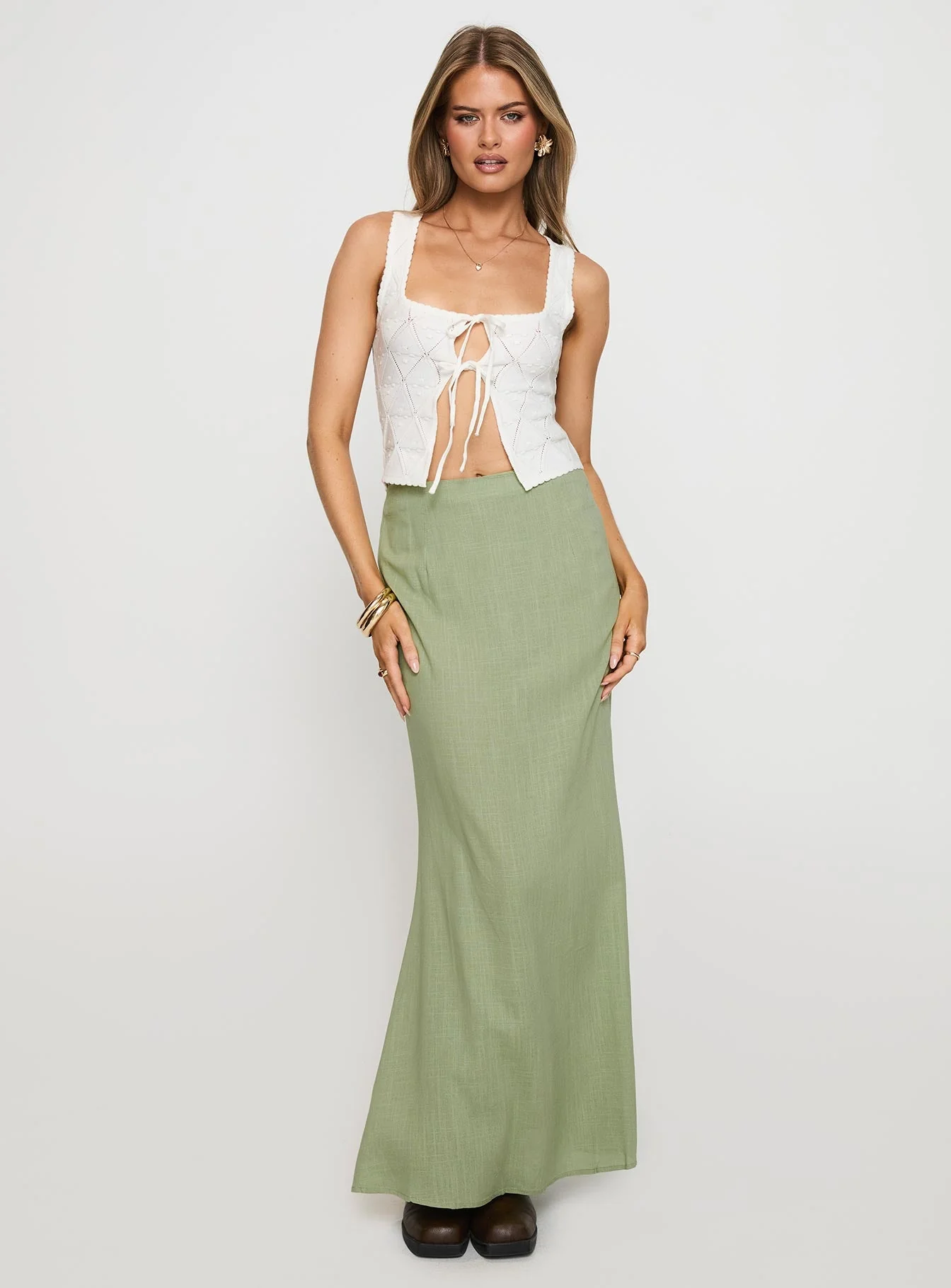 Sophia Maxi Skirt Green - Image 2