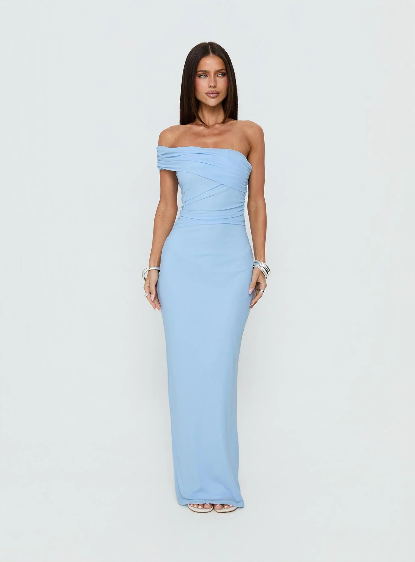 Spritzia One Shoulder Maxi Dress Blue - Image 2