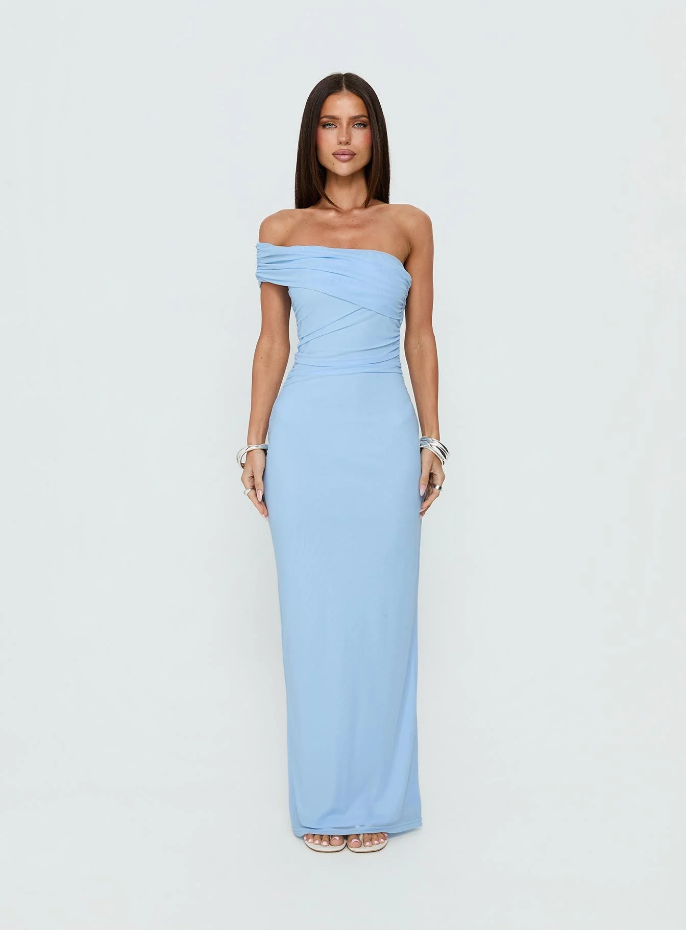 Spritzia One Shoulder Maxi Dress Blue - Image 6