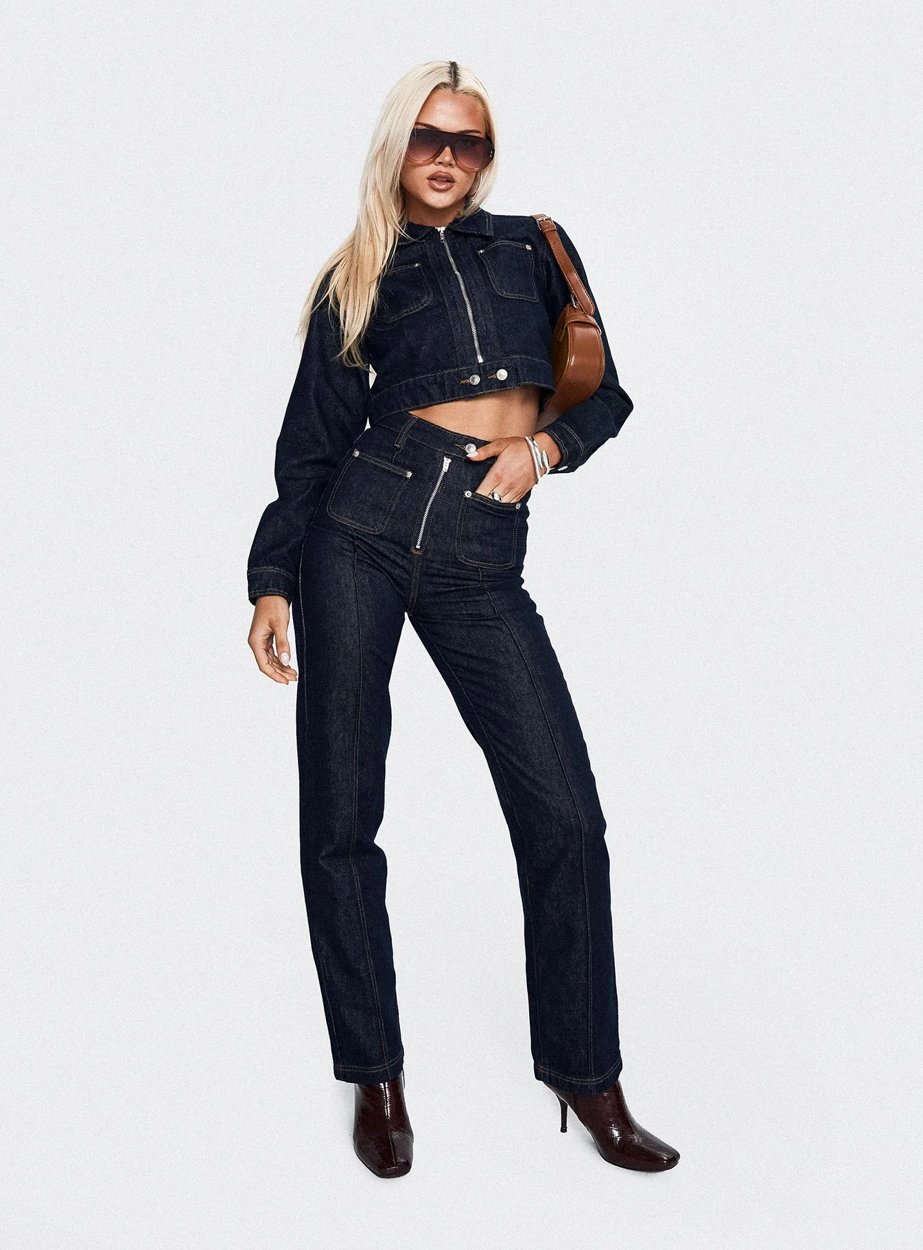 Stallion Cropped Jacket Indigo - Image 9