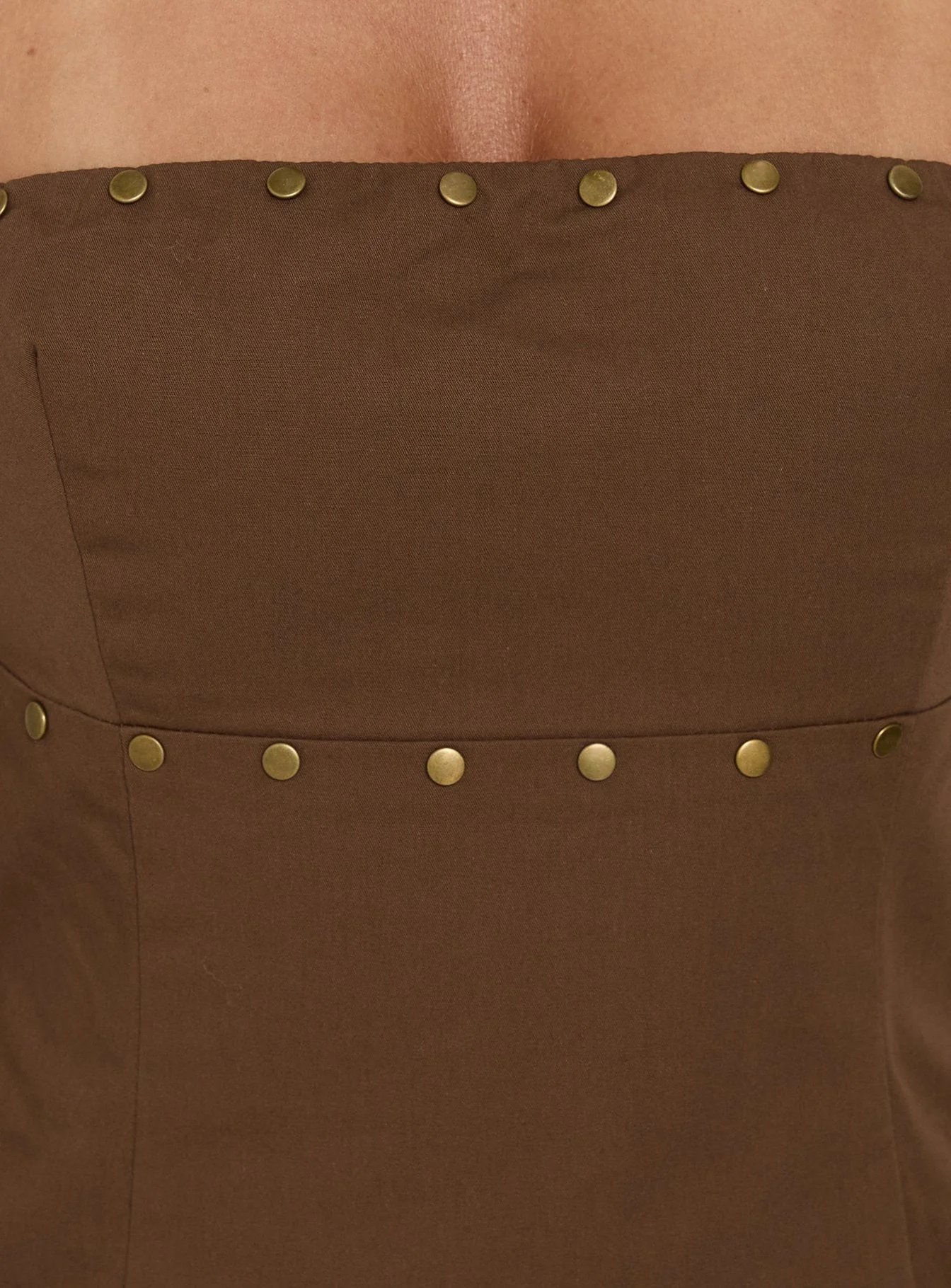 Starr Studded Strapless Top Brown - Image 5