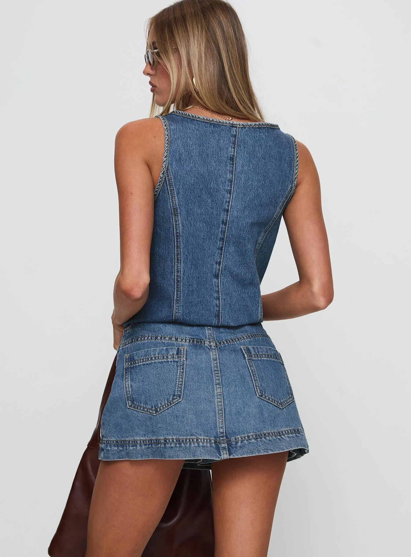 Stefenie Denim Skort Mid Wash Tall - Image 5