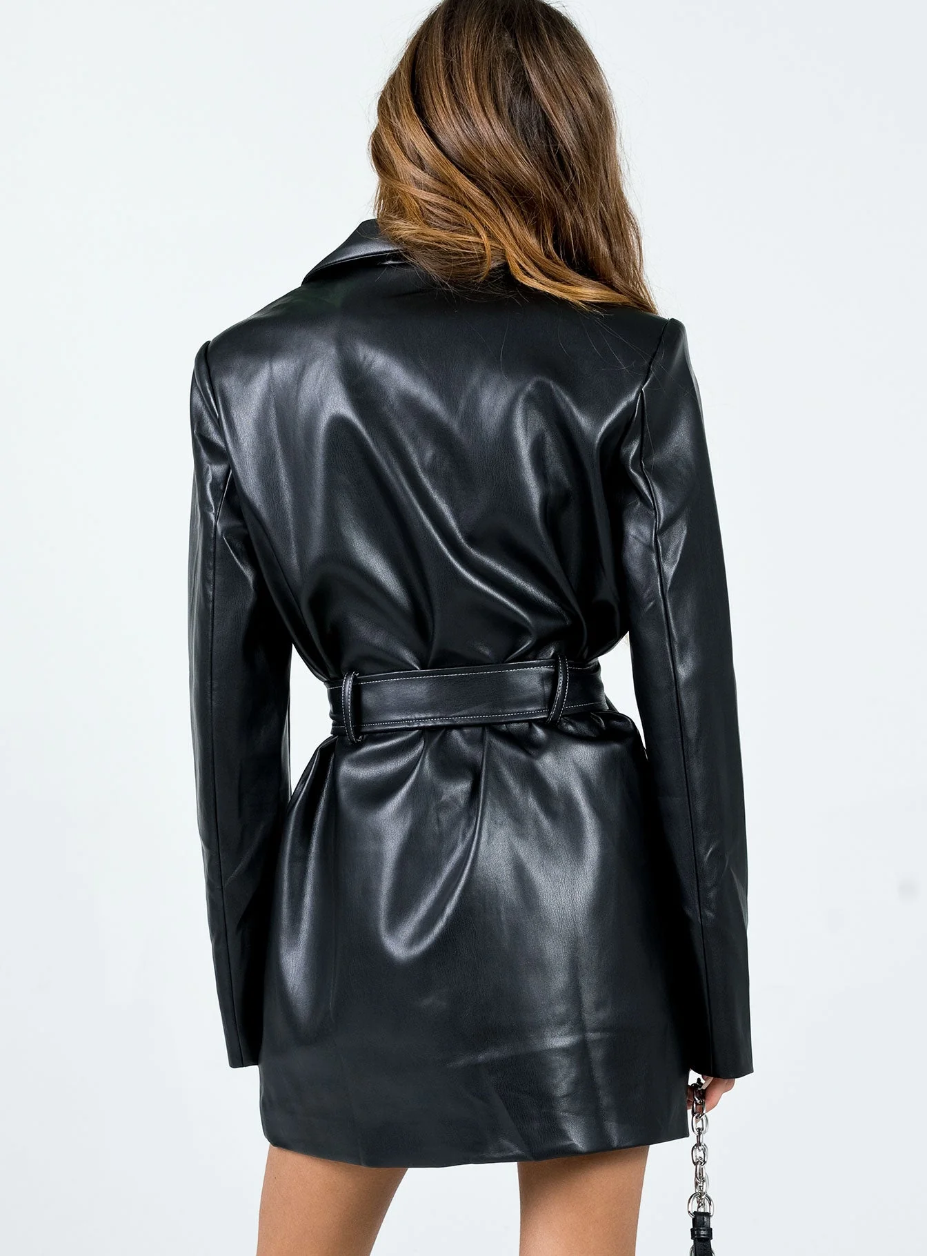 Steinway PU Mini Dress Black - Image 5
